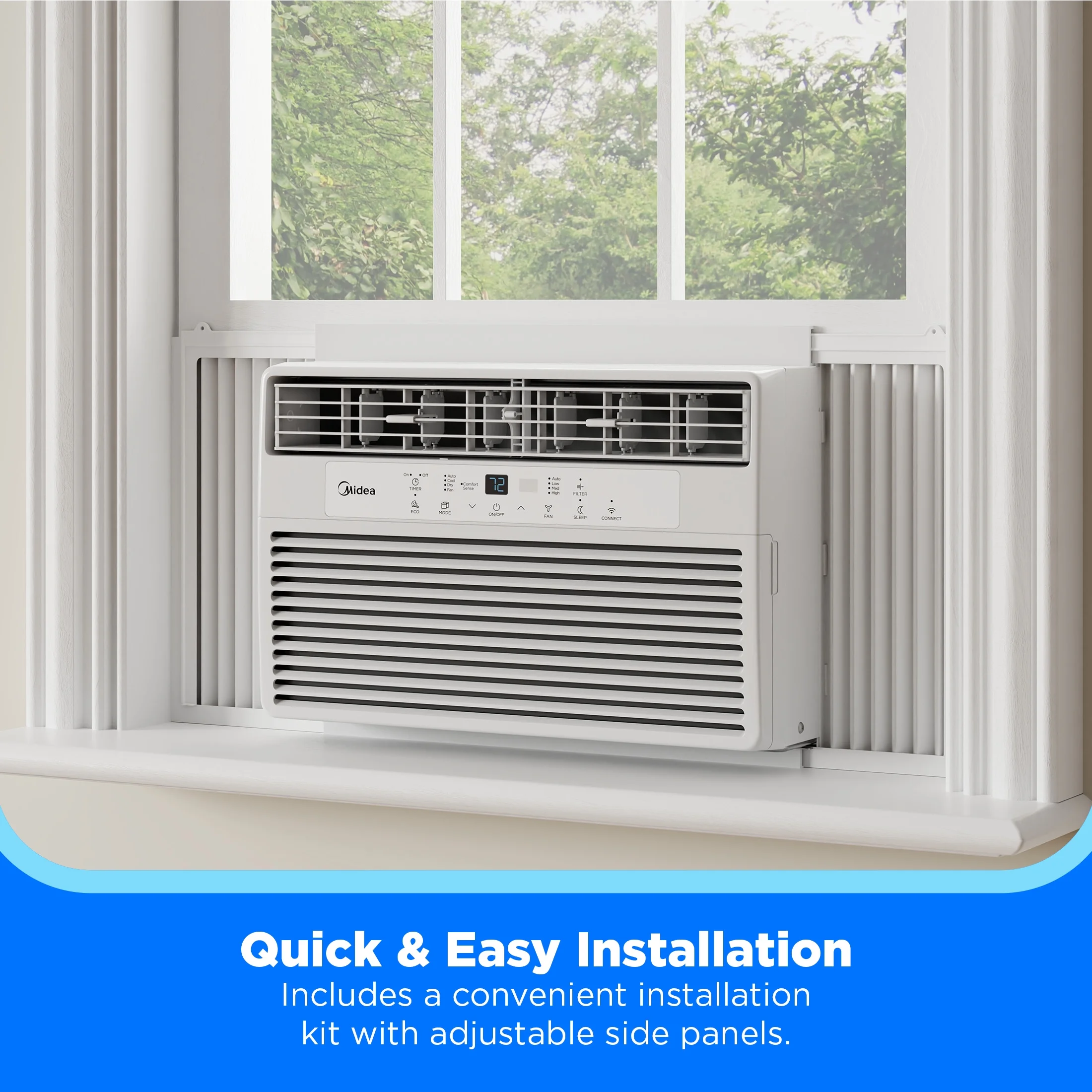 8,000 BTU 115V Smart Window Air Conditioner with Comfort Sense Remote, up to 350 Sq. ft., White, MAW08S1DWWT, New(White) - Image 3