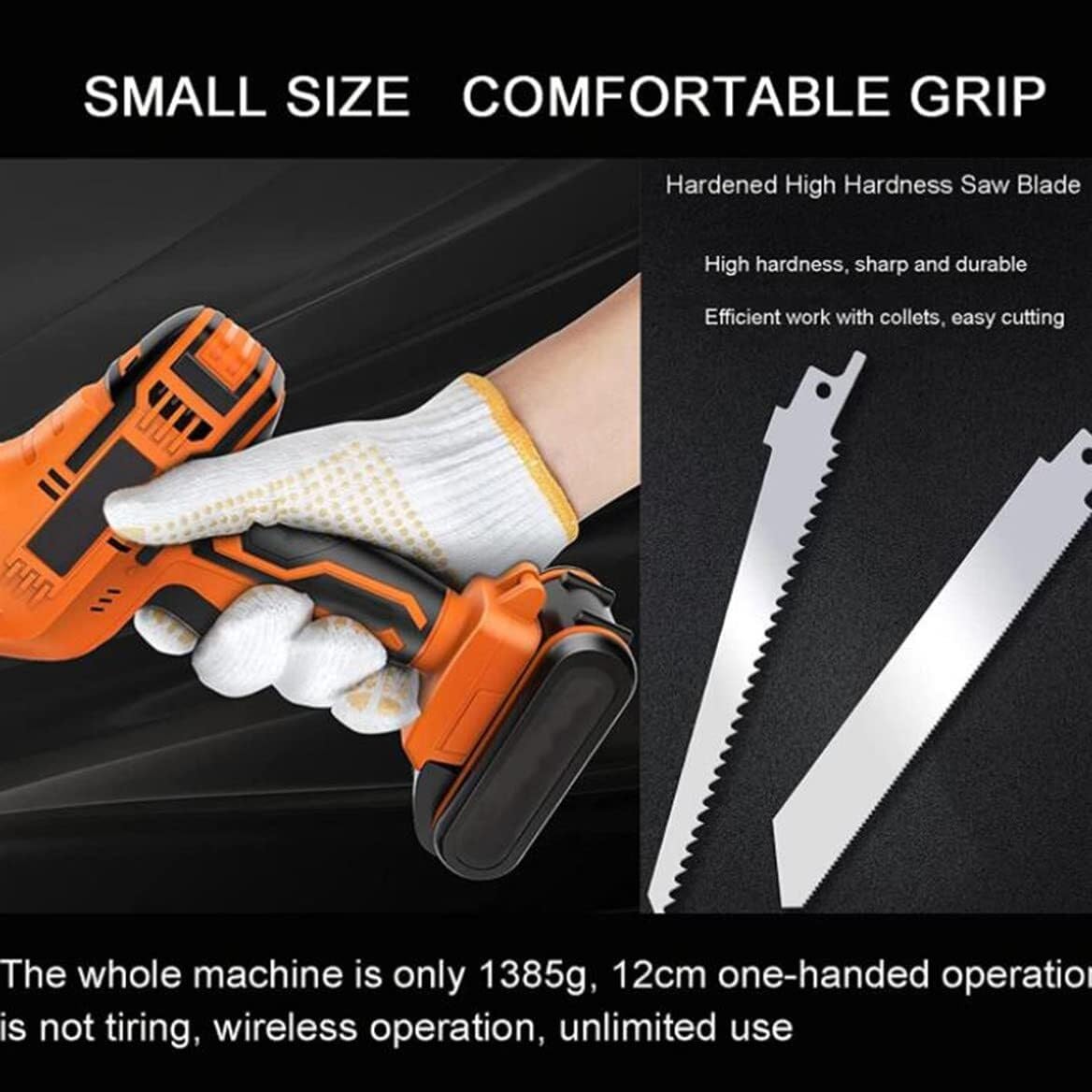 Electric Bone Saw Cordless, Butchers for Commercial Home, Professional Handheld,with LED light Multifunctional Machine Frozens Meat Pork Fish Ribs(2battery+1sawtooth)