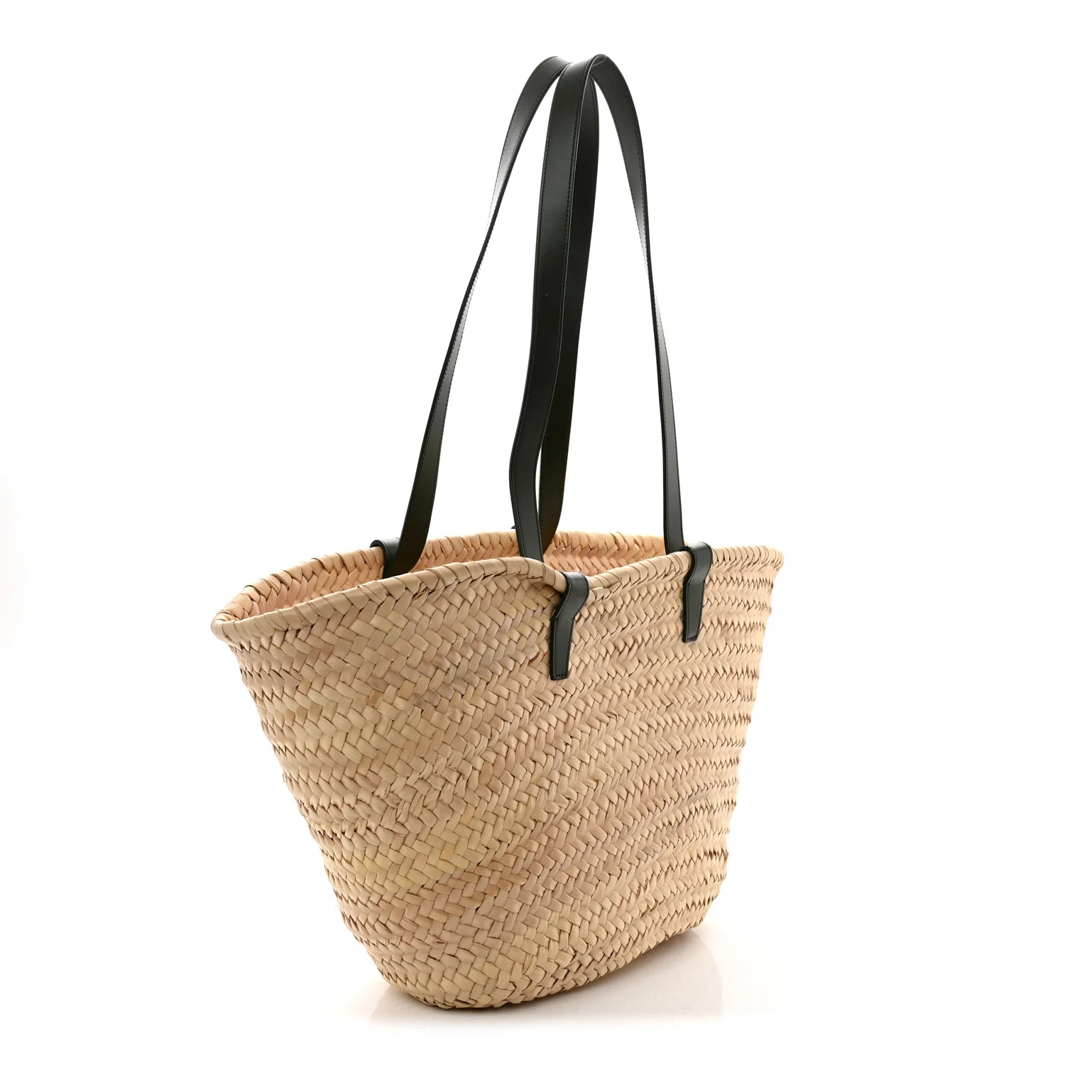 Raffia Calfskin Triomphe Medium Panier  Green