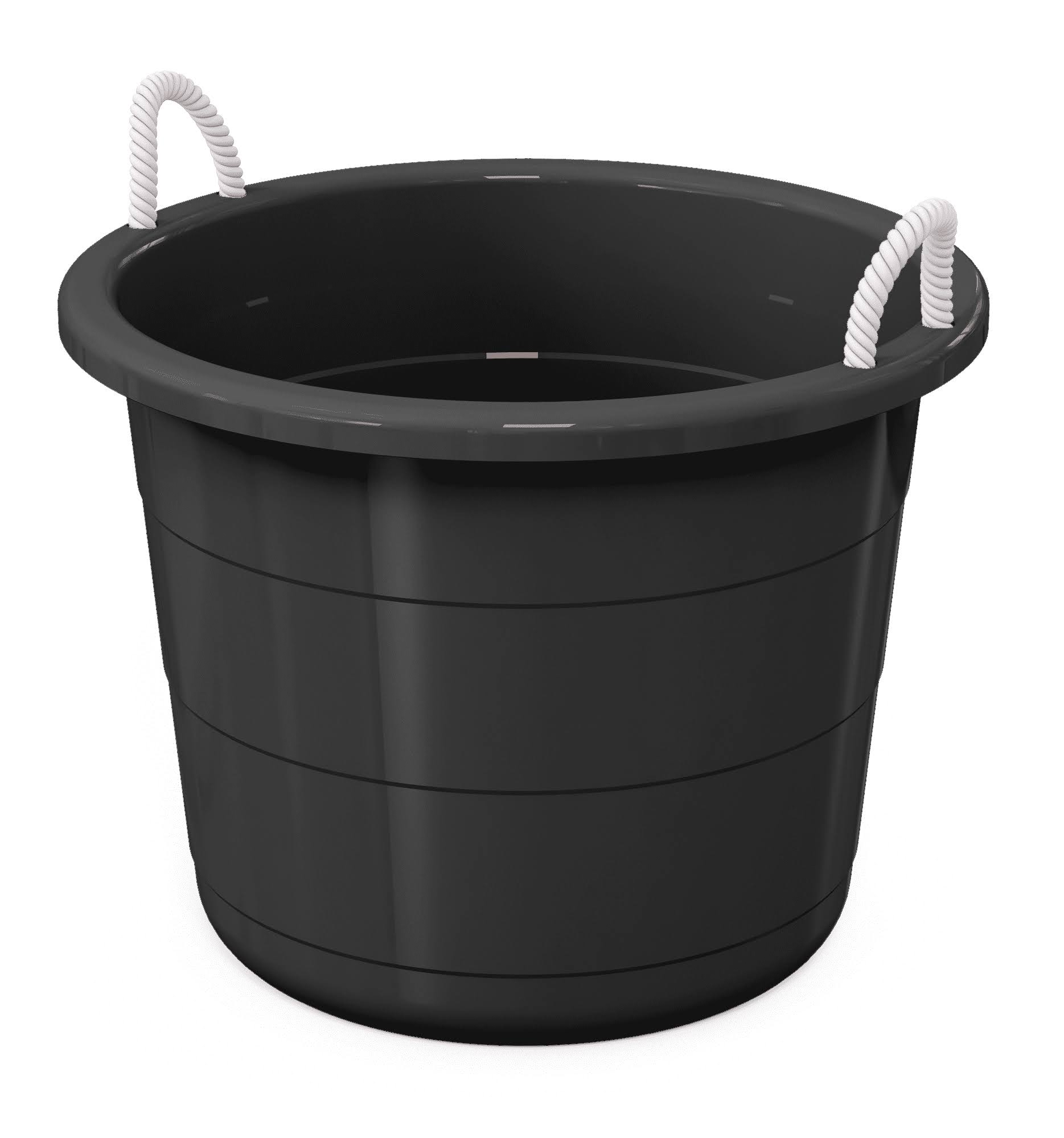 Life Story 17 Gal Flexible Plastic Storage Tub Bucket with Rope Handles, Black