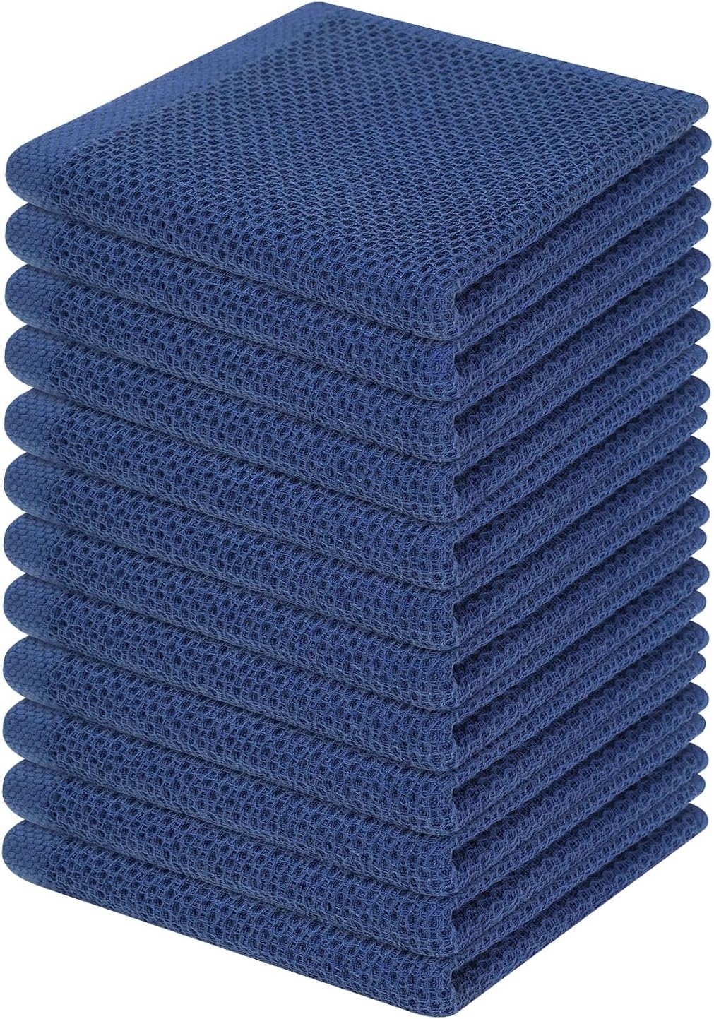 Homaxy 100% Cotton Waffle Weave Kitchen Dish Cloths 6-Pack, Dark Grey