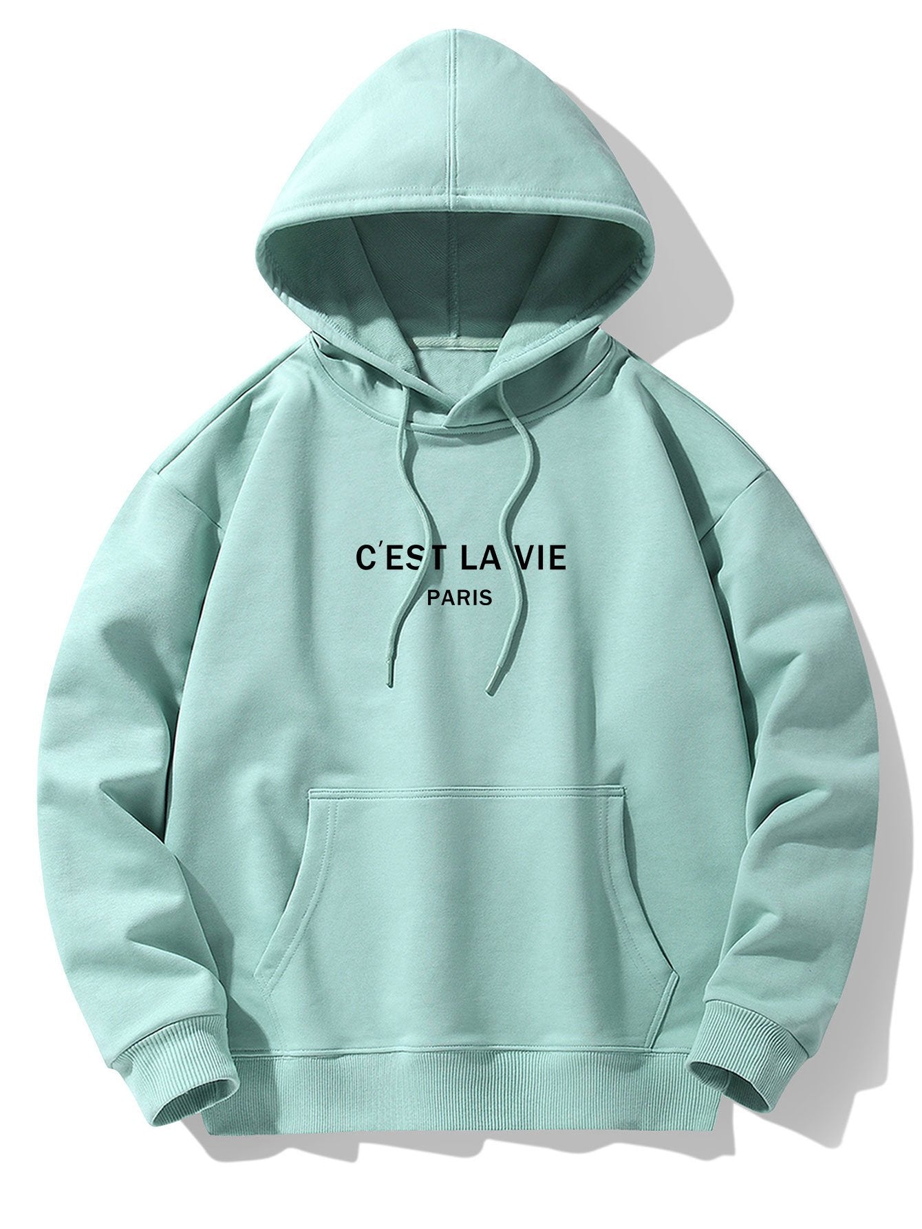 Sweat à capuche en mélange de coton imprimé Paris