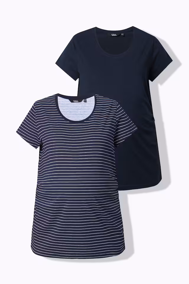 Bellieva 2-pack half-sleeve gathered side T-shirts