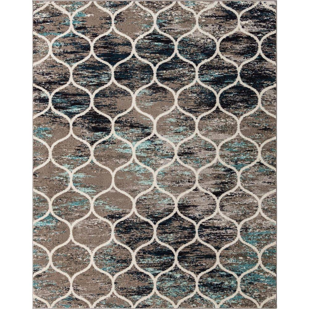 Unique Loom Trellis Frieze Rounded Blue Multi 8 ft. x 10 ft. Area Rug