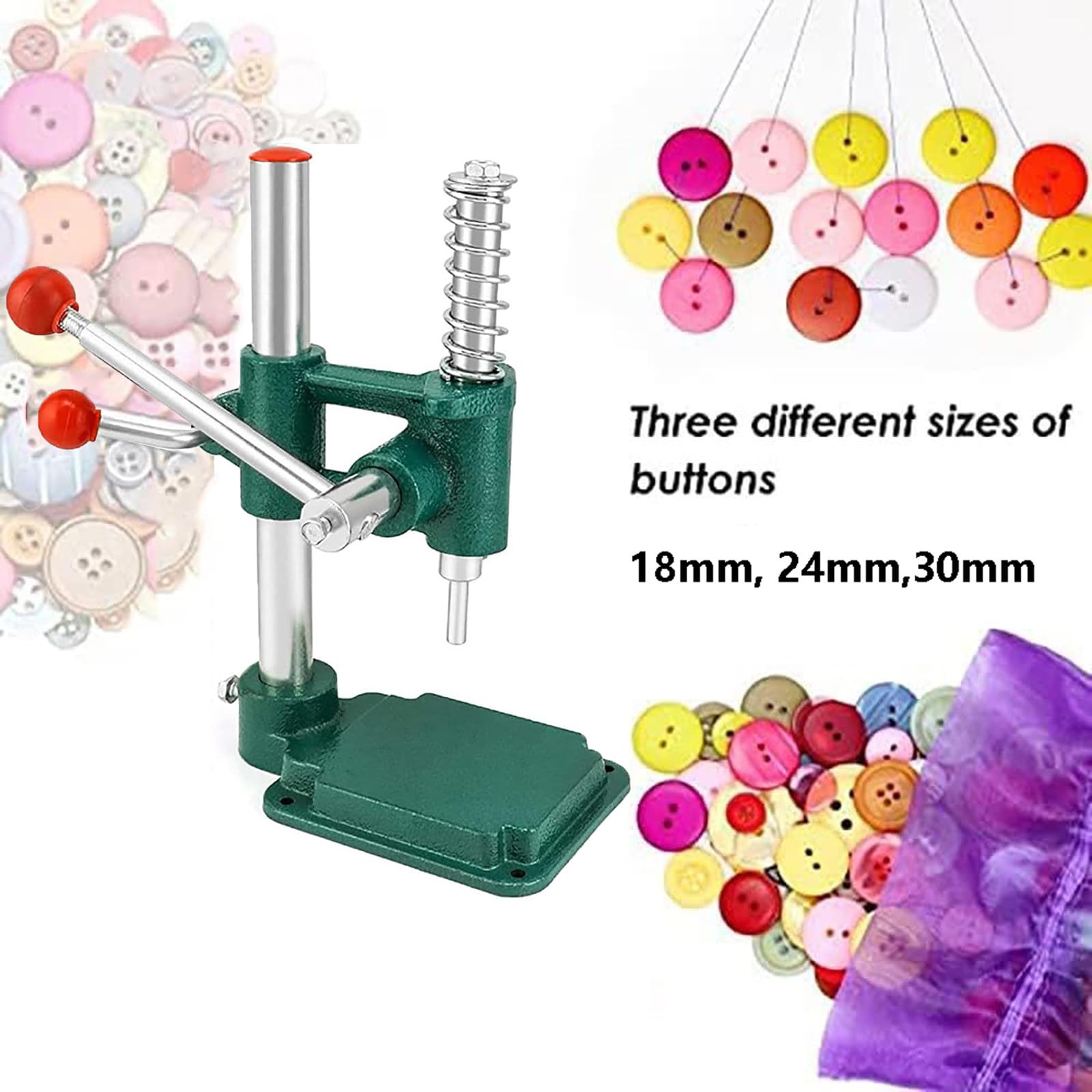 Button Badge Making Machine, Fabric Button Maker Kit, 3 Molds (30L, 40L, 48L),for Clothes, Handmade Clothing Buttons