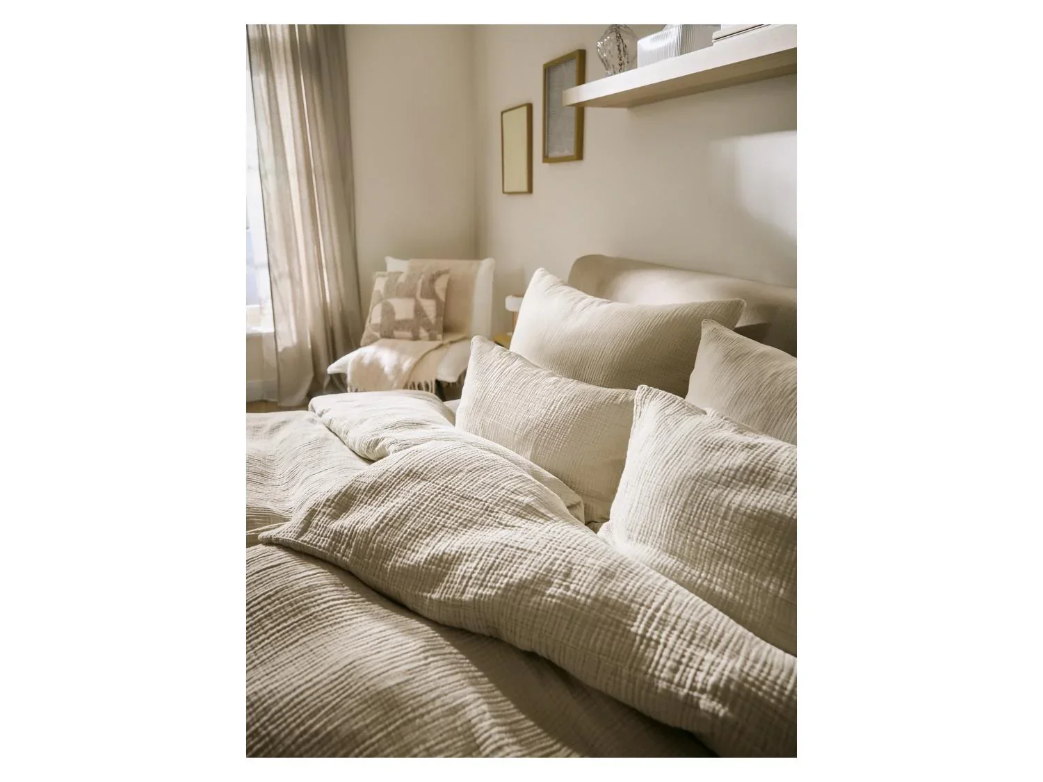 LIVARNO Parure de lit en mousseline Premium, 140 x 200 cm