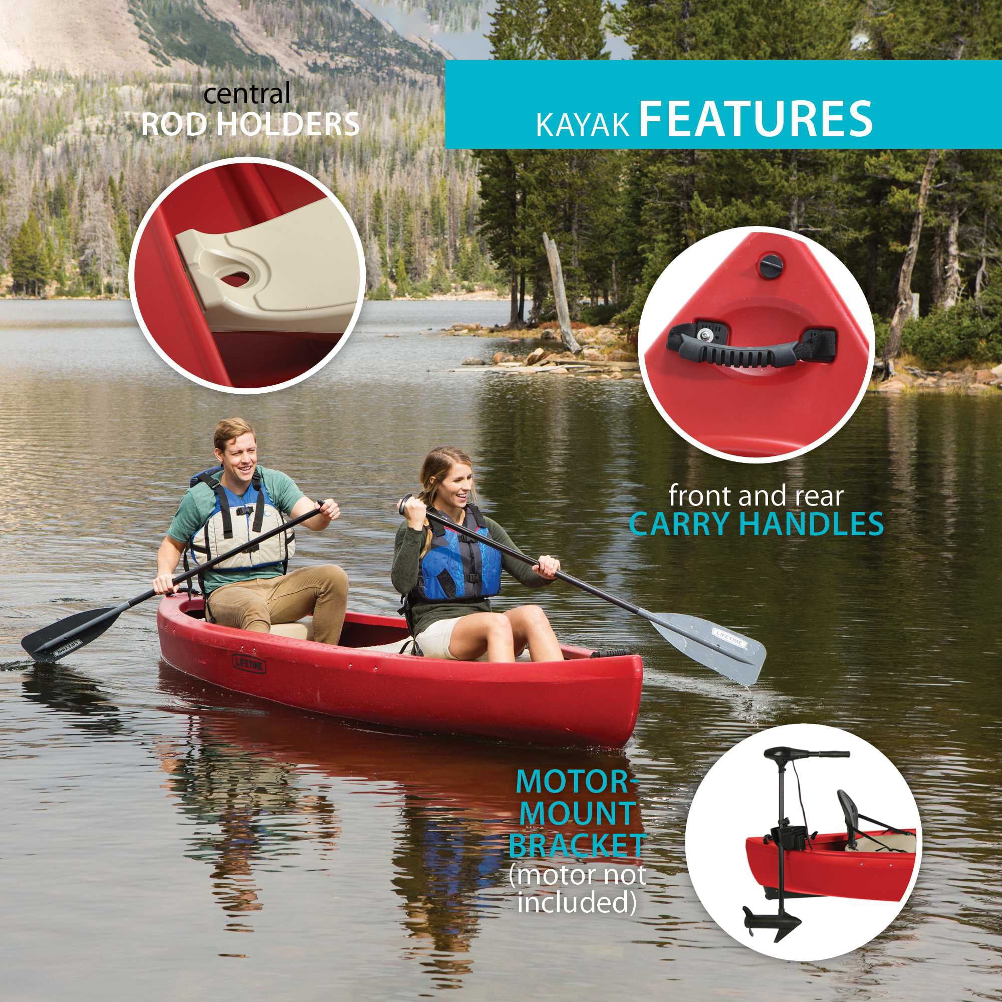 Lifetime Kodiak 13 ft Canoe, Red (90658) Image 5