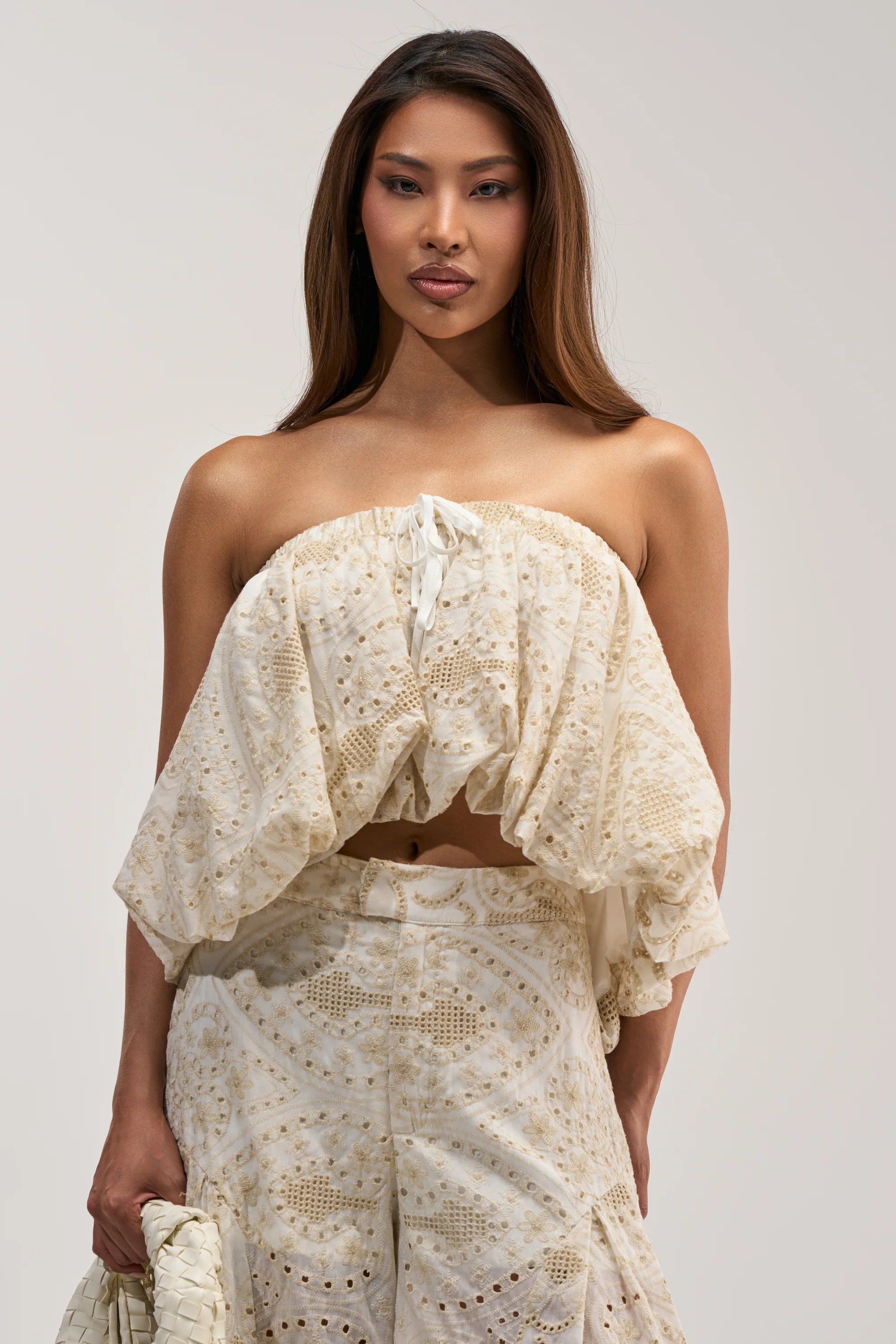 SUMMER TIME BLISS EYELET TUBE TOP - Akira Store