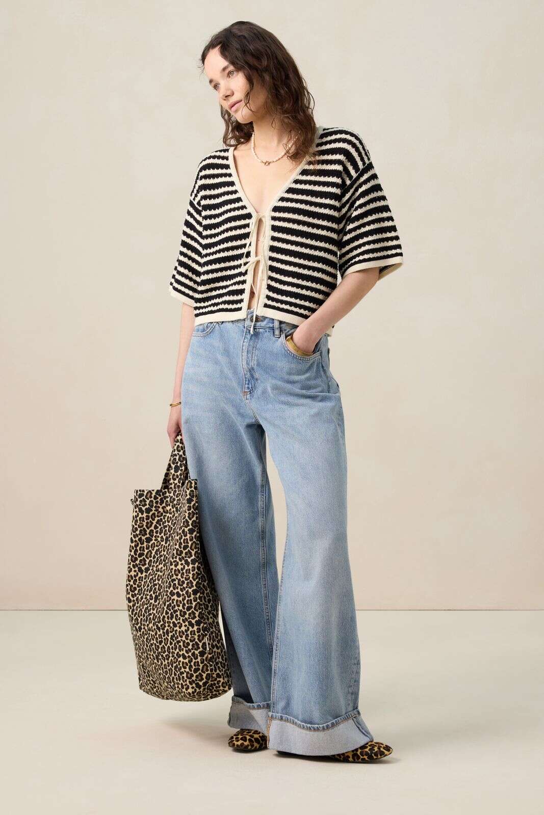 Zwart gestreept vest