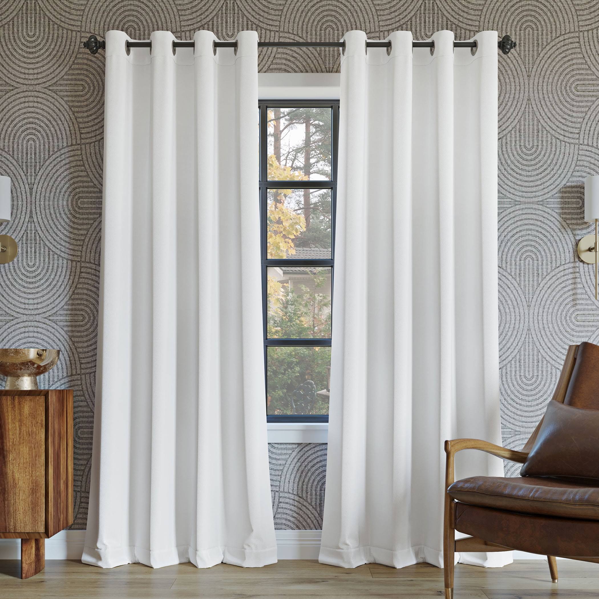 Sun Zero Oslo Theater Grade Extreme 100% Blackout Curtain Grommet Panel - White - 52 x 63 in