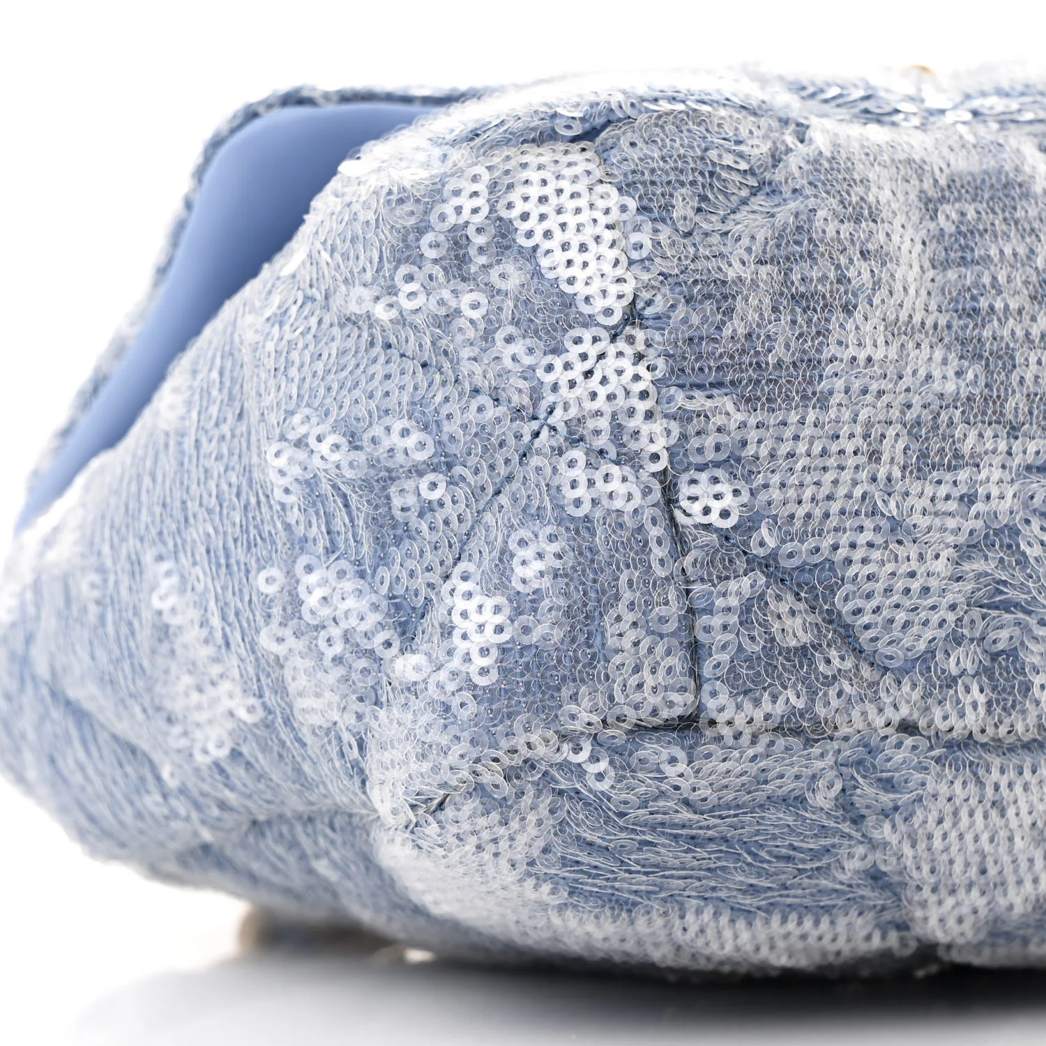 Sequin Quilted Medium Chanel 19 Flap Light Blue