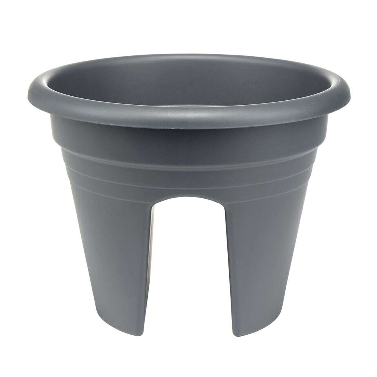 Pot de fleur balcon rond plastique noir Ø29,5xH22,5cm