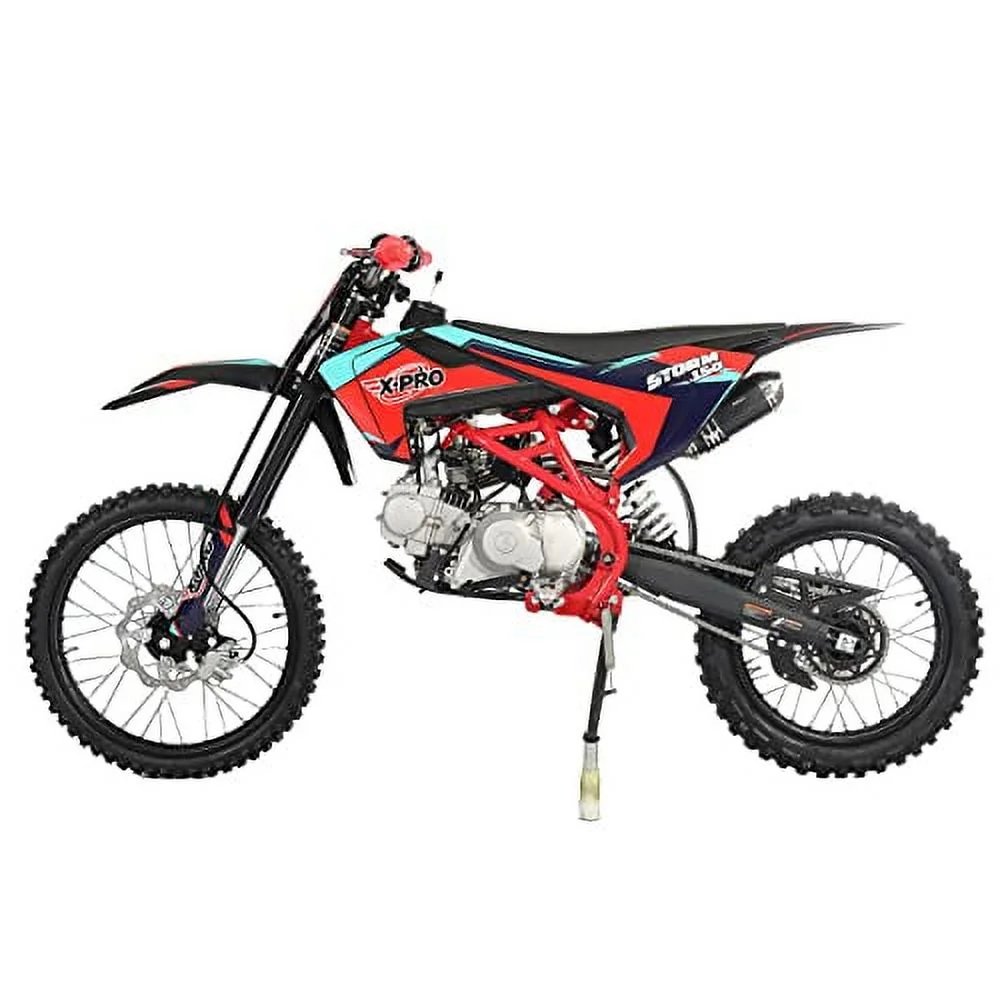Brand New 150cc Gas Pit Dirt Bike, 4 Manual Transmission Electric/Kick Start 19"/16" Tires(Red) - Image 6