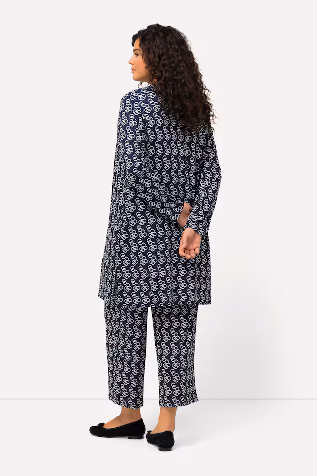 Matte Jersey One Button A-line Print Long Sleeve Jacket