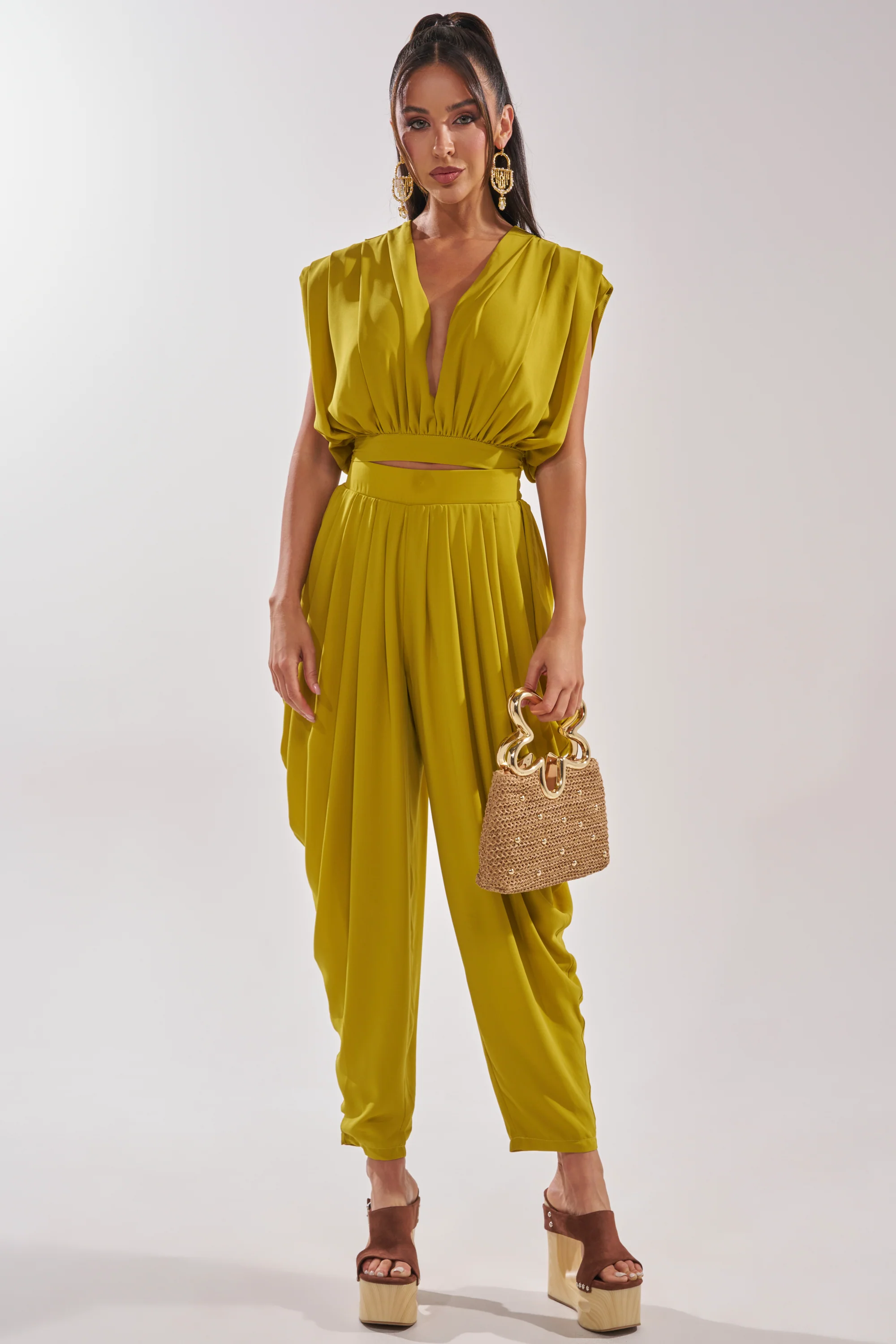 READY TO DANCE SLINKY PANT IN CHARTREUSE - Akira Store