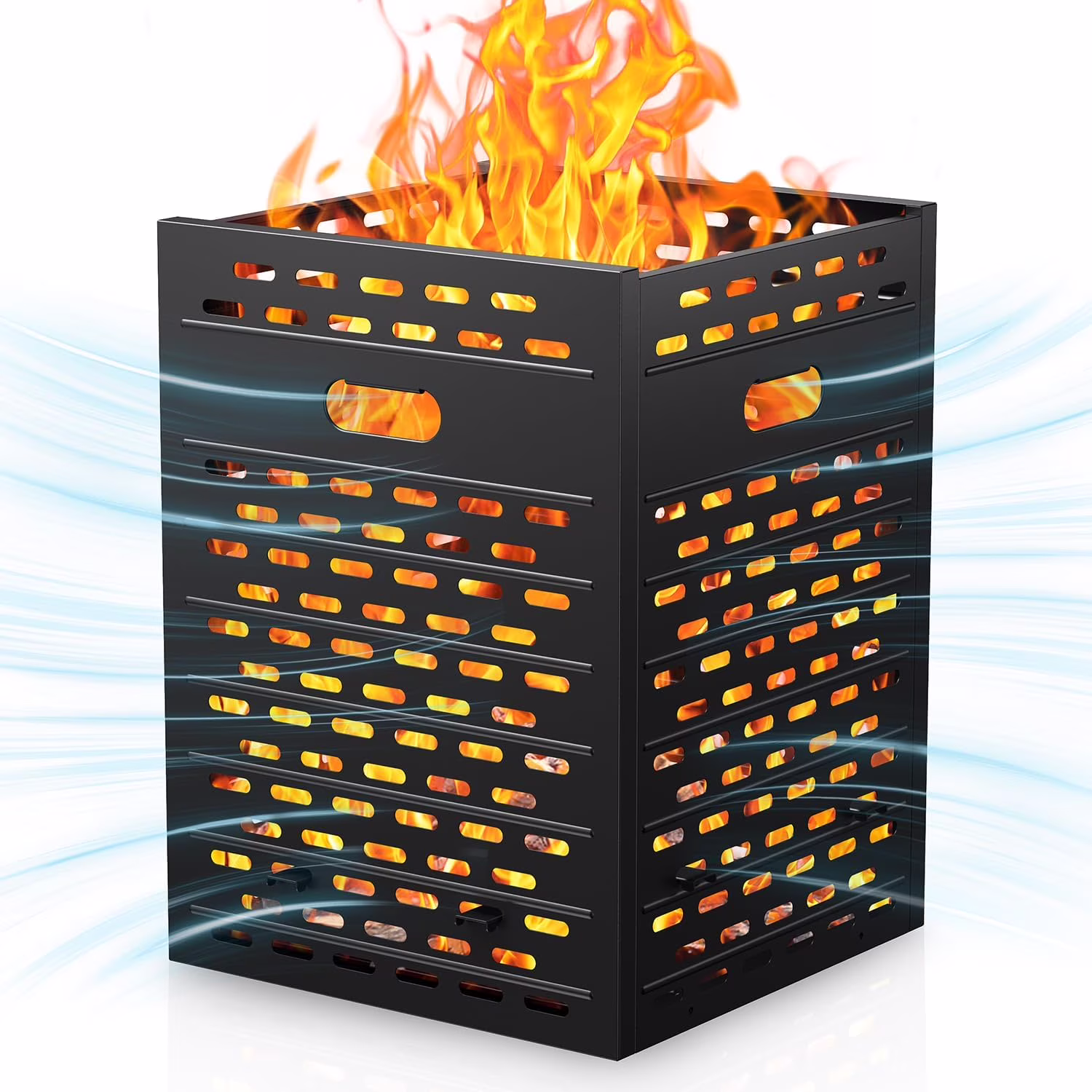 Burn Barrels for Outside for Burning Trash Incinerator Burn Cage for Paper Yard Waste, Heavy Duty Burn Cage with Base & Cover, Includes Tools for Burning Trash, Yard Waste, 22x22x30 Inch