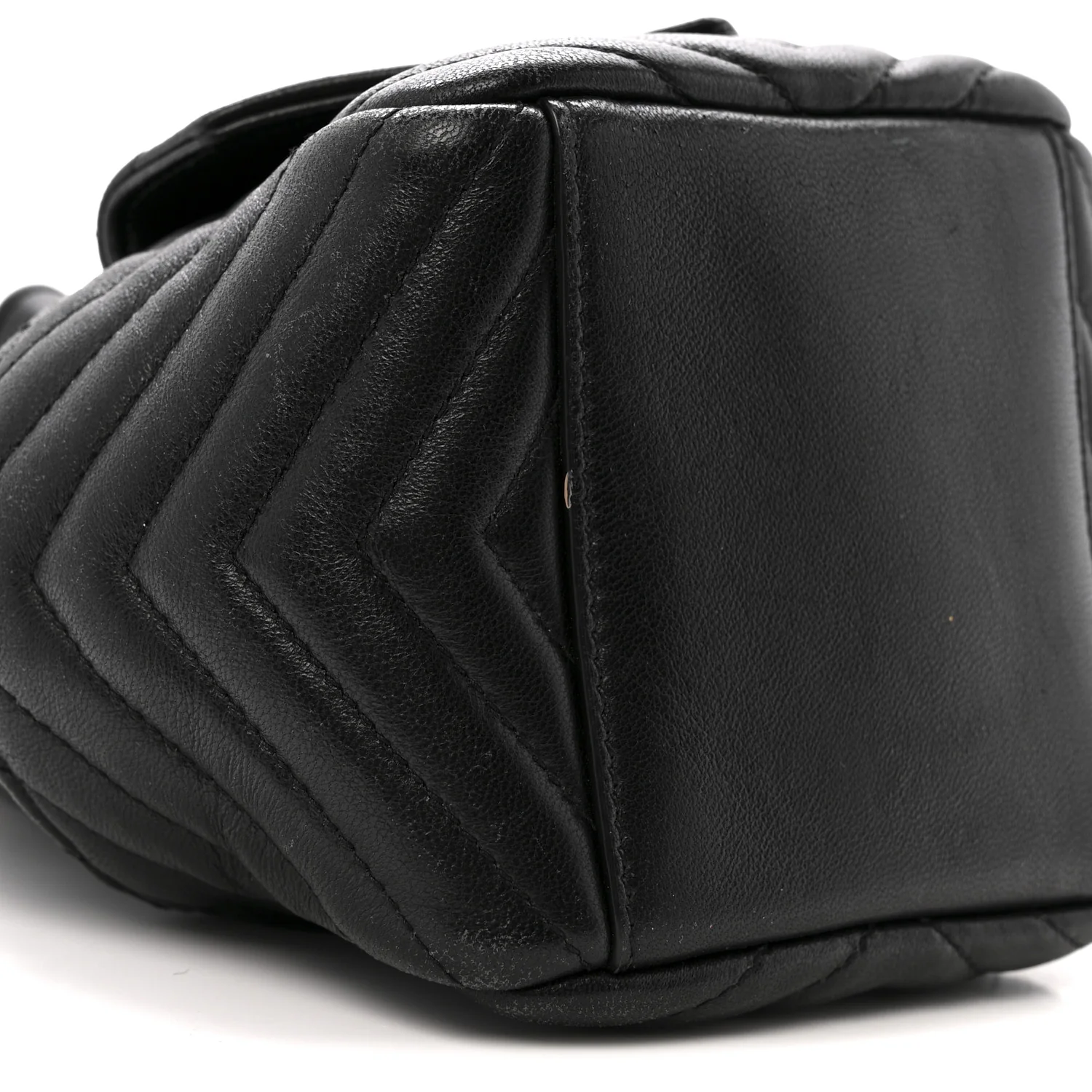 Lambskin Matelasse Monogram Joe Nano Bucket Bag Black