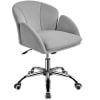 Velvet Desk Chair for Home Office, Makeup Vanity Chair with Armrests for Bedroom Modern, Swivel Rolling Chair(Black) Image 4