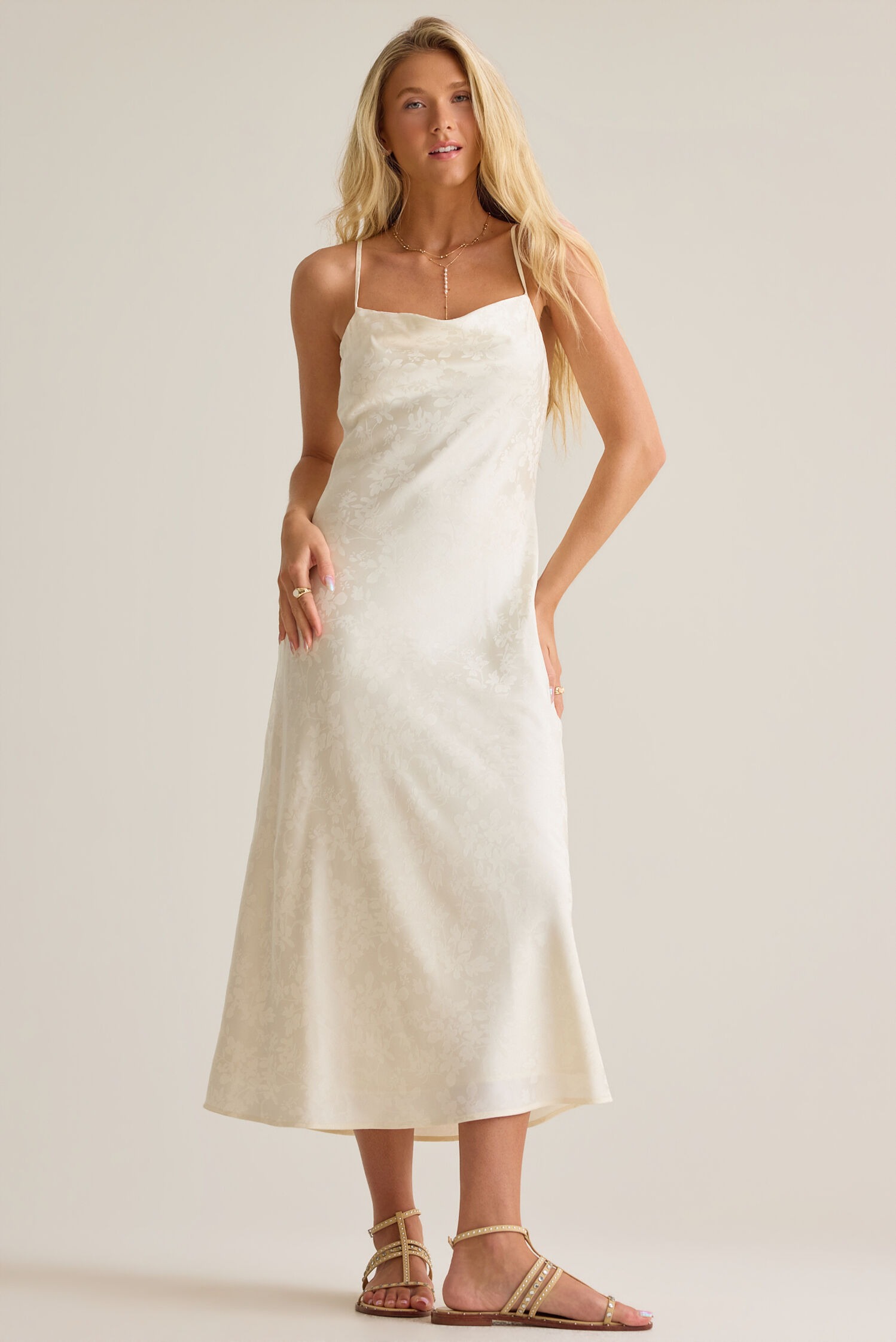 Olandria Satin Midi Dress
