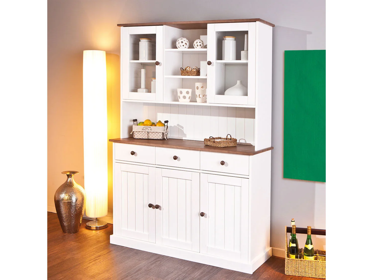 Inter Link Commode haut de gamme style campagnard, bois de pin