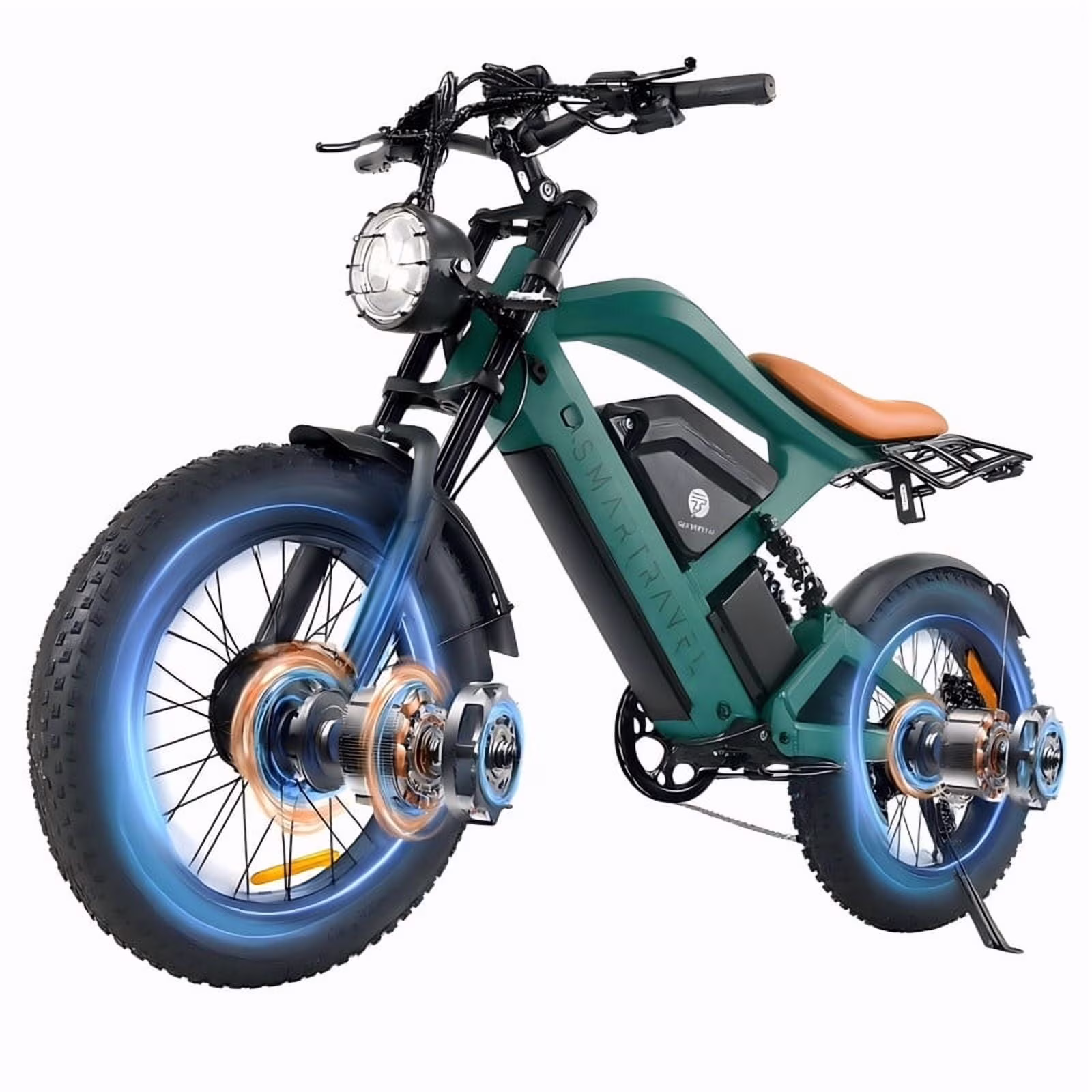 3000W(Peak) Motor 35MPH ST202 Electric Dirt Bike for Adults,52V50AH Dual Battery Ebike, 92+ Miles Range,20" Motorcycle Tire UL2849 Certified, Full Suspension(ZM22 2000W Green)