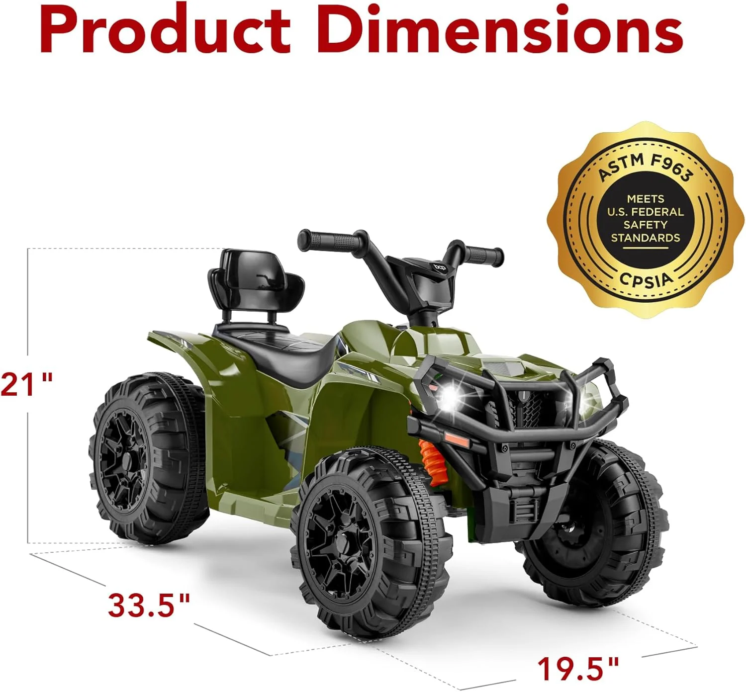 Quad électrique 12 V pour enfants Best Choice Products, véhicule tout-terrain à 4 roues avec audio Bluetooth, vitesse maximale de 3,9 km/h, pneus à crampons, phares LED et radio.