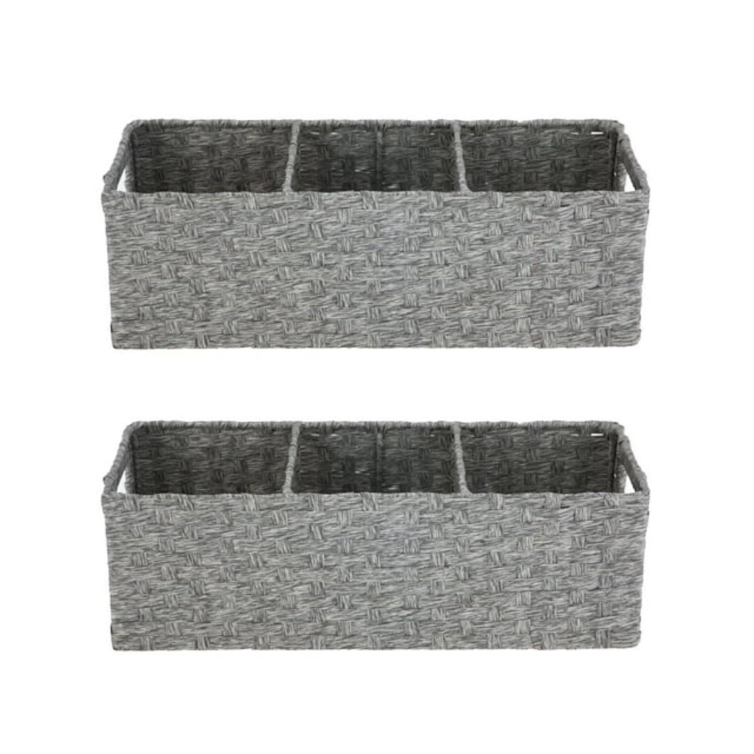 Mainstays 3-Compartment Storage Basket Set with Handles