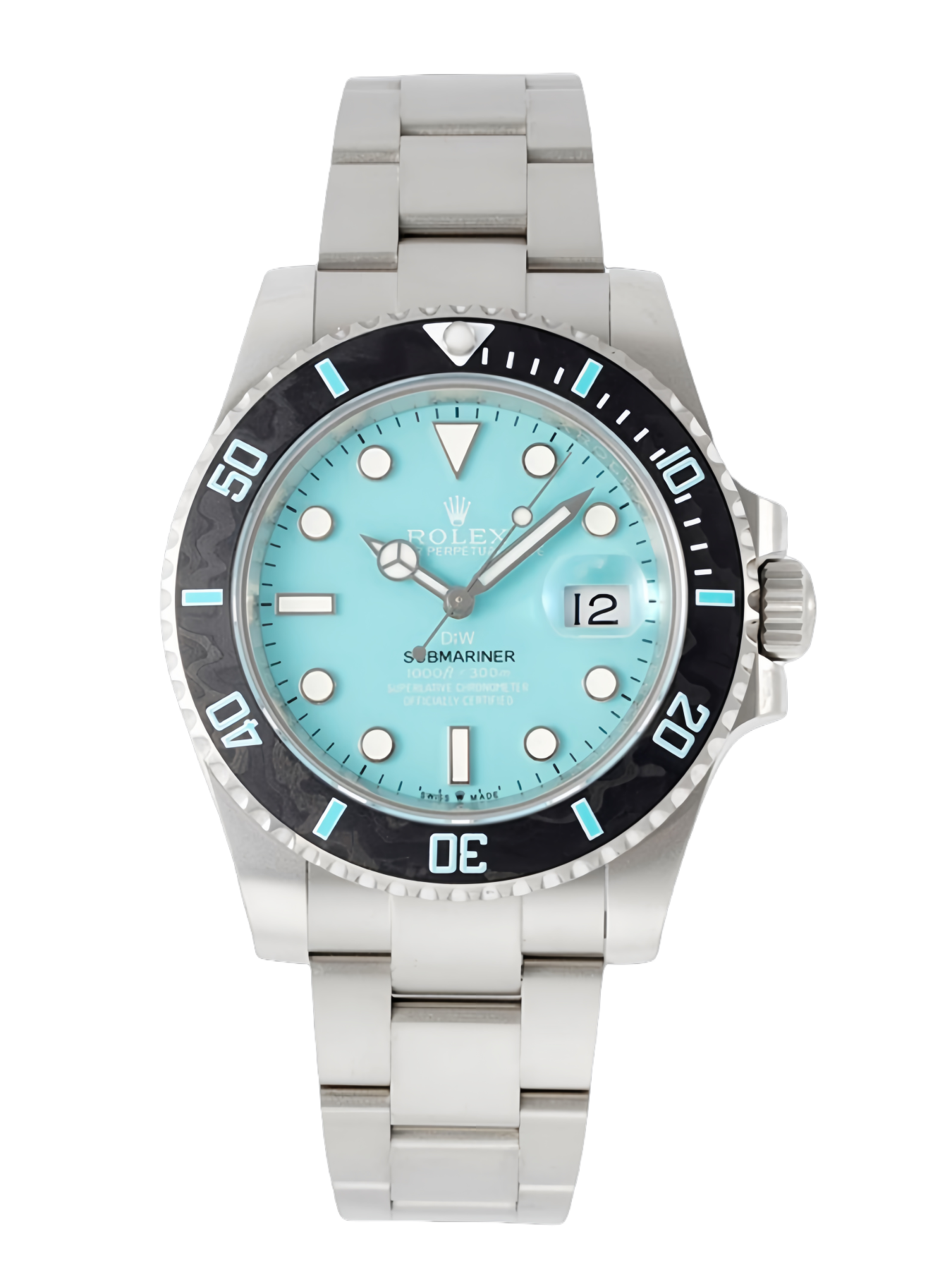 Rolex Submariner Sandblasted DIWF Edition Carbon Bezel Ice Blue Dial