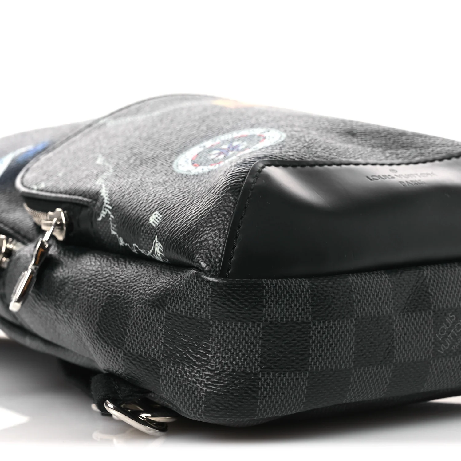 Damier Graphite World Map Avenue Sling Backpack