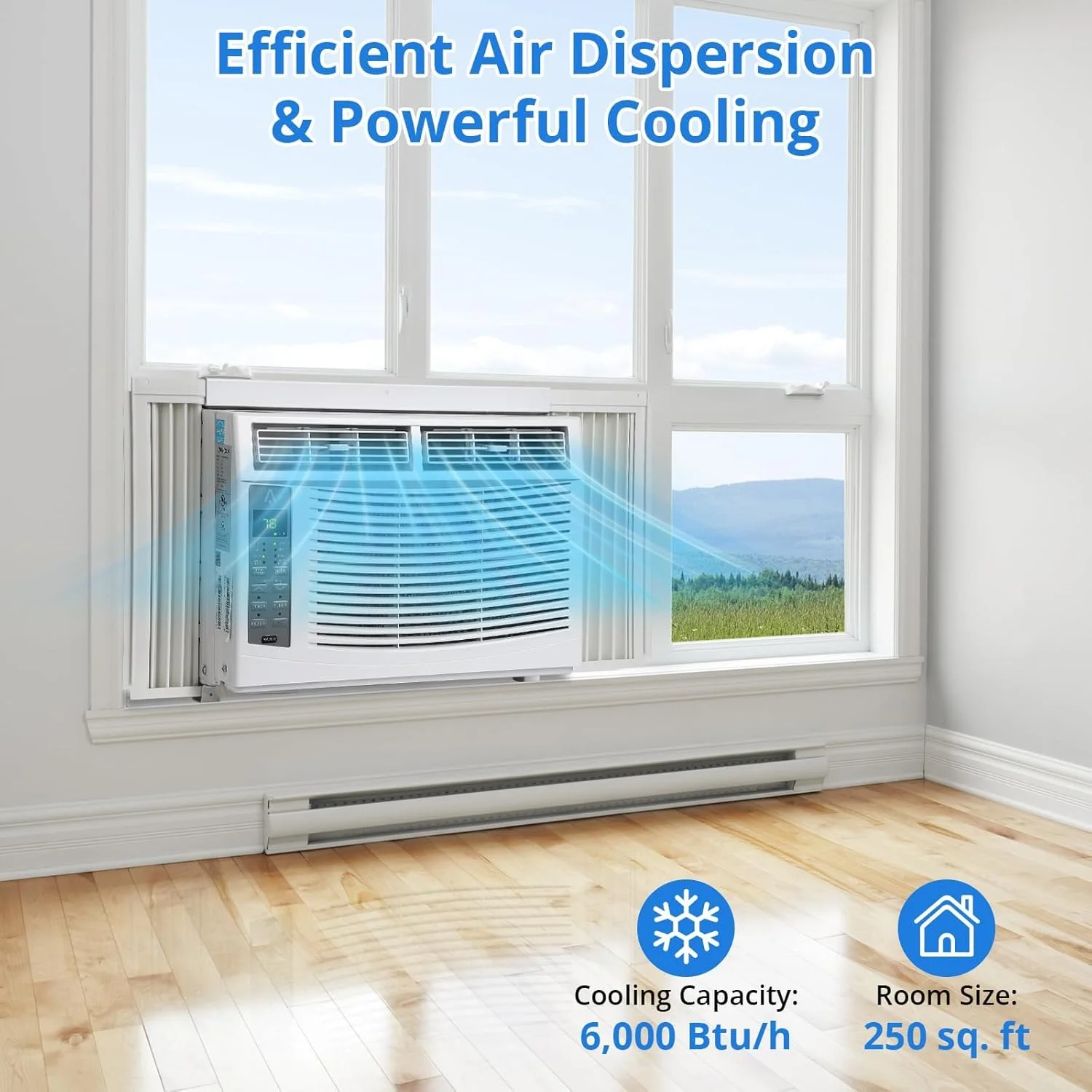 GAOMON Smart 6000 BTU Window Air Conditioner - WiFi - Enabled AC with Remote & App Control, Timer, Sleep Mode, Easy Install Kit, Cools Rooms up to 350 Sq. Ft, 115V, White