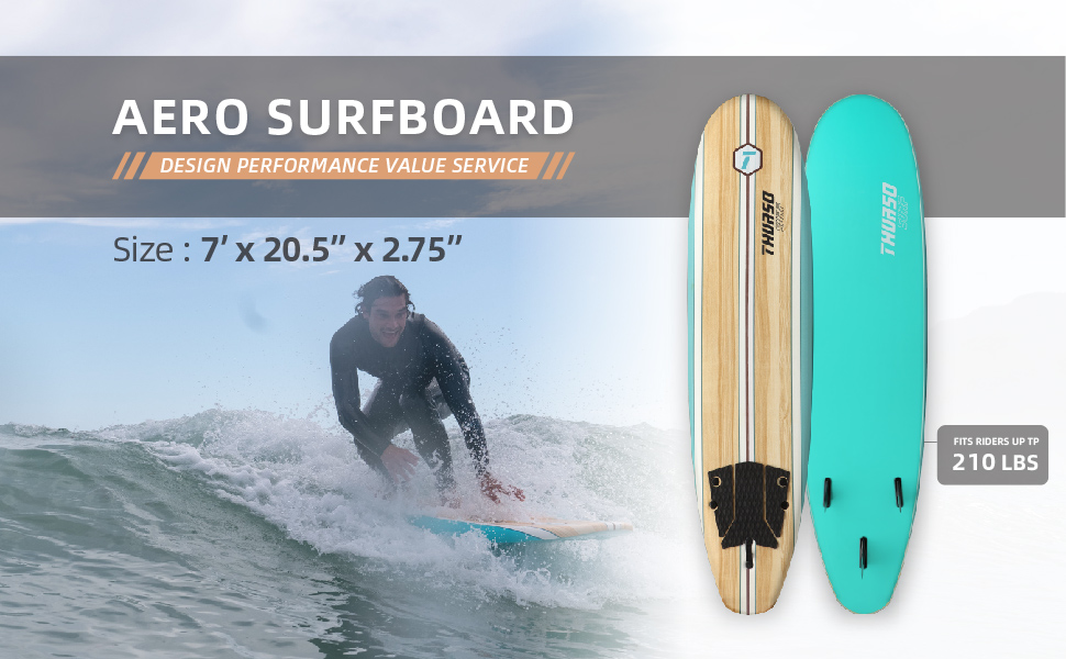 thurso surf aero deska surfingowa deska surfingowa 7 stóp 8 płetwa stabilna szybka długa dzieci początkujący nauka jajko