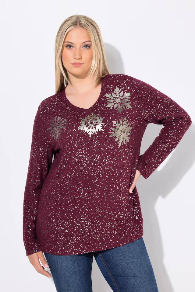 Metallic Snowflake Sweatshirt
