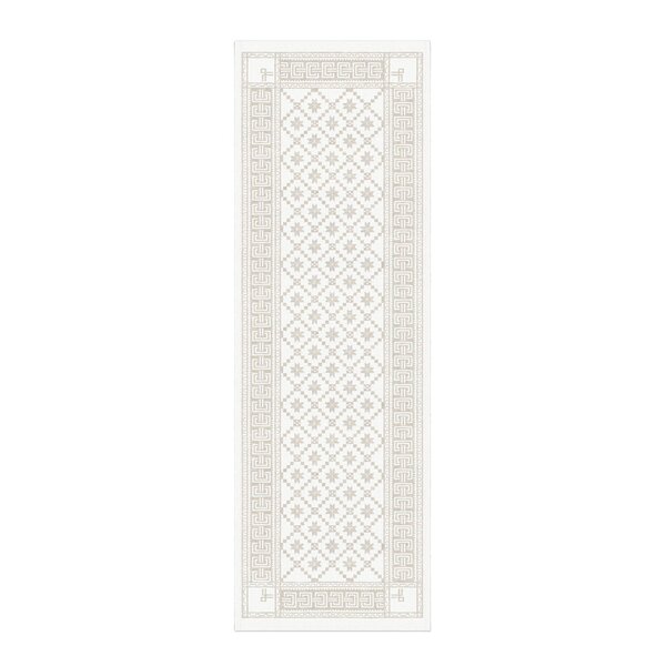 Åttebladrose løper 50x150 cm beige