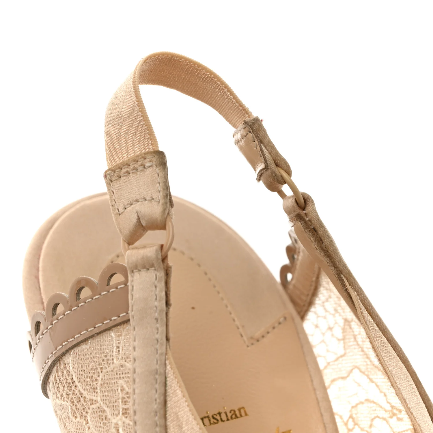 Satin Lace Chantilly Guiptik 150 Pumps 36.5 Nude