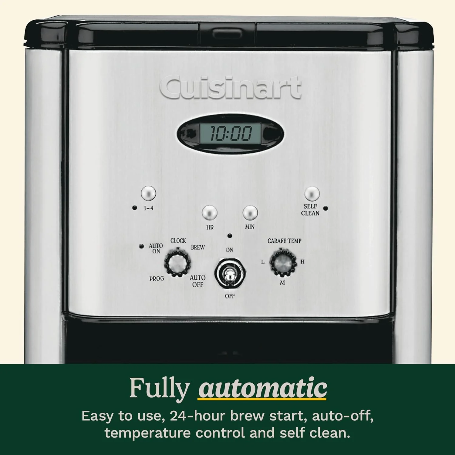 Cafetière programmable Cuisinart DCC-1200P1 Brew Central 12 tasses, carafe, chrome brossé