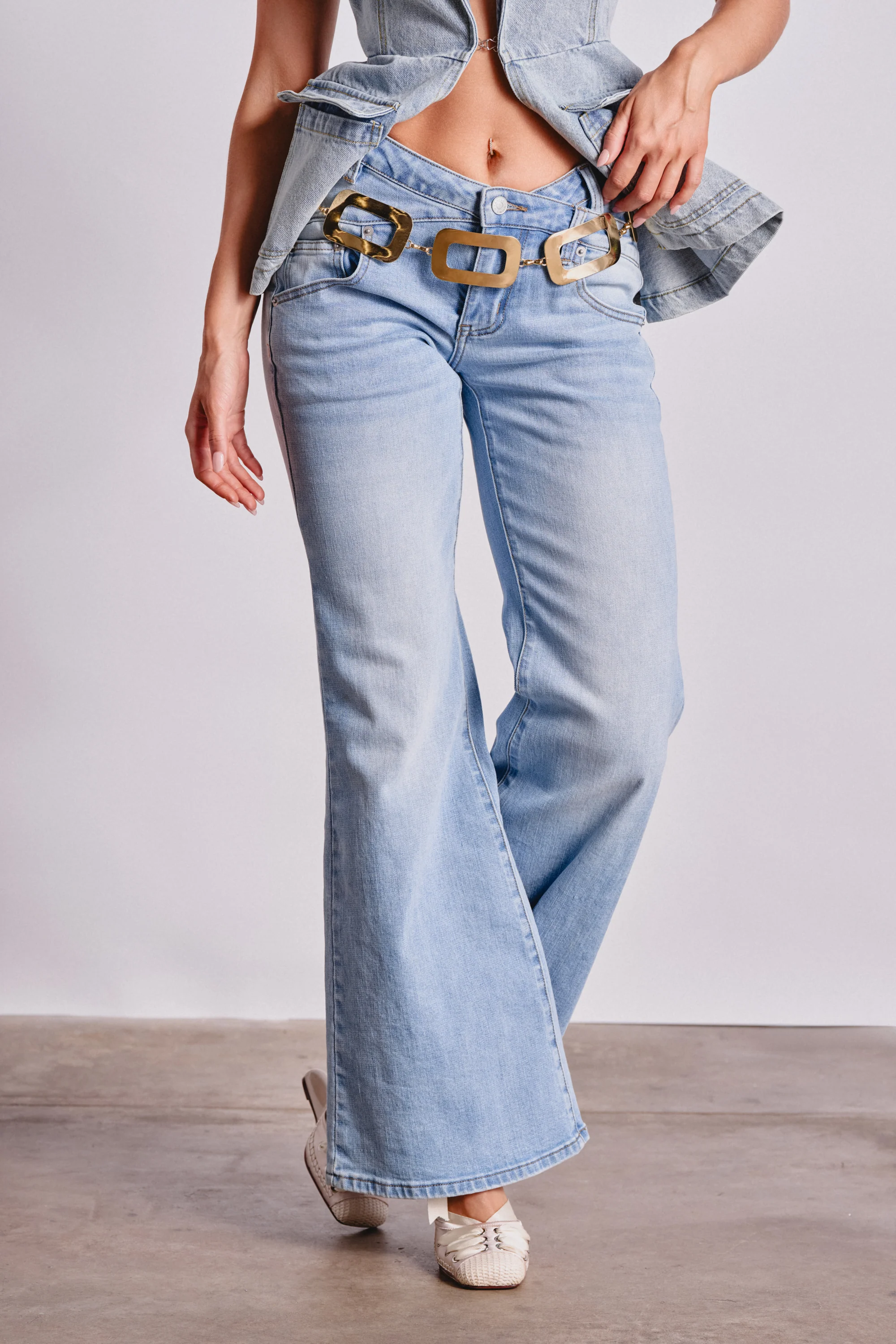 WON'T LOSE MYSELF WIDE-LEG  BLUE DENIM - Akira Store