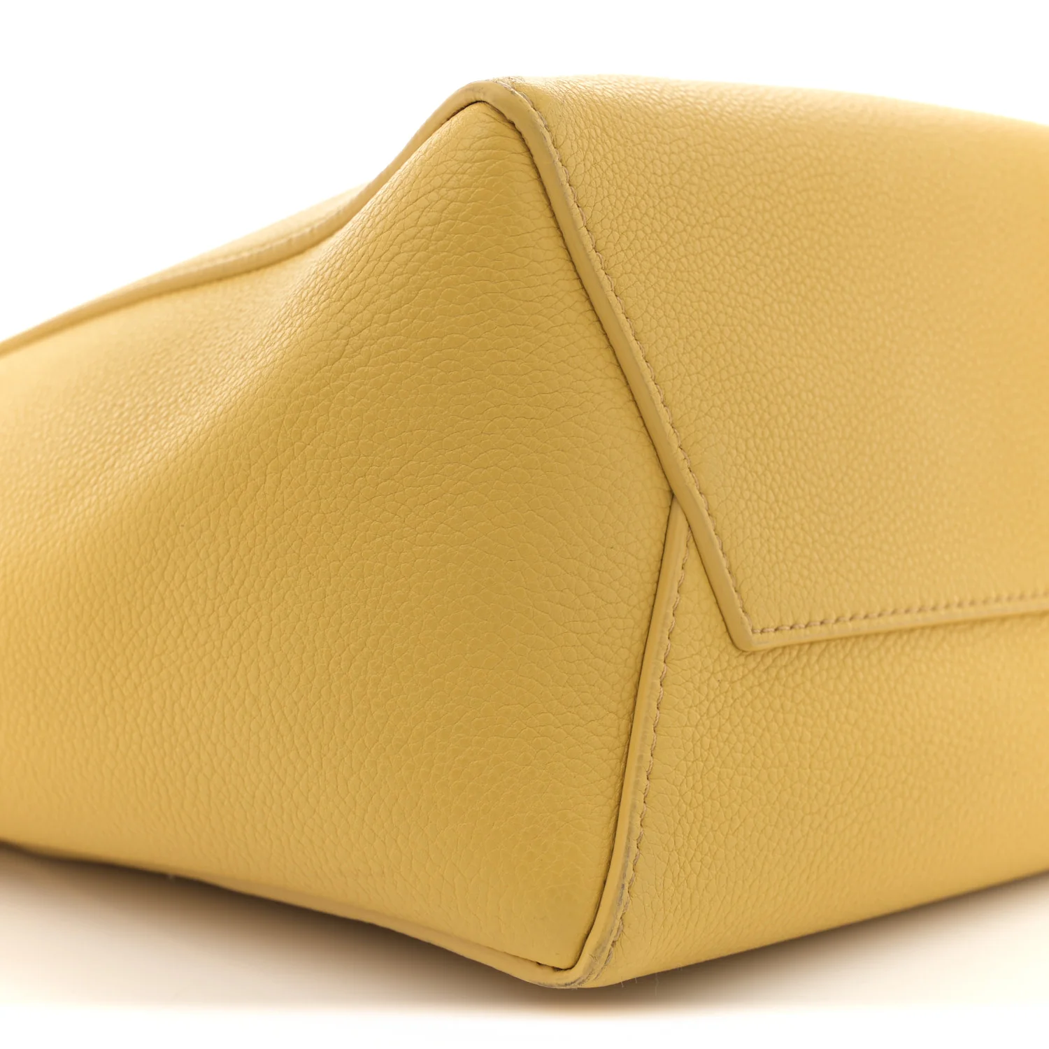 Soft Grained Calfskin Small Sangle Bucket Bag Ocre