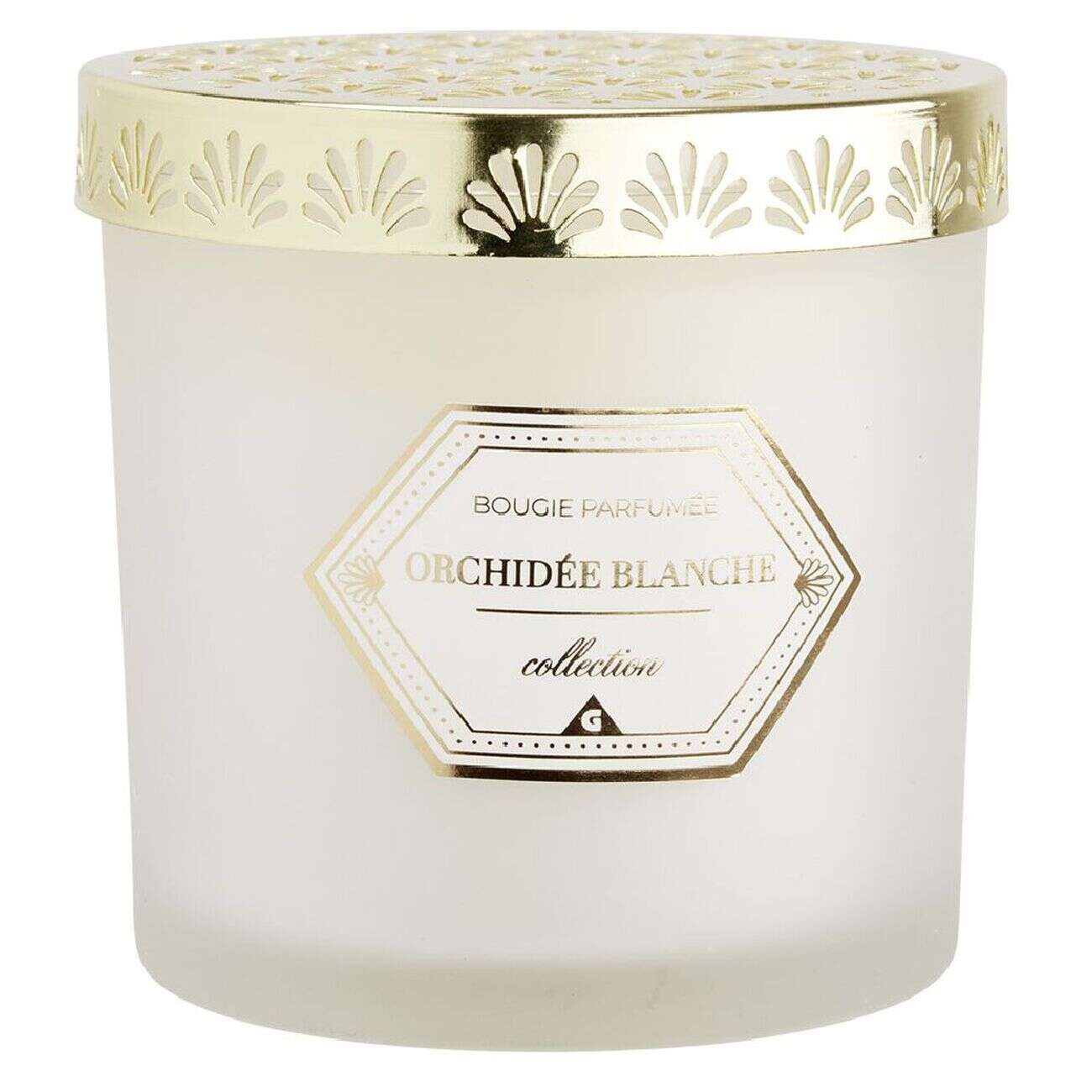 Bougie chic top métal ivoire Ø10 cm