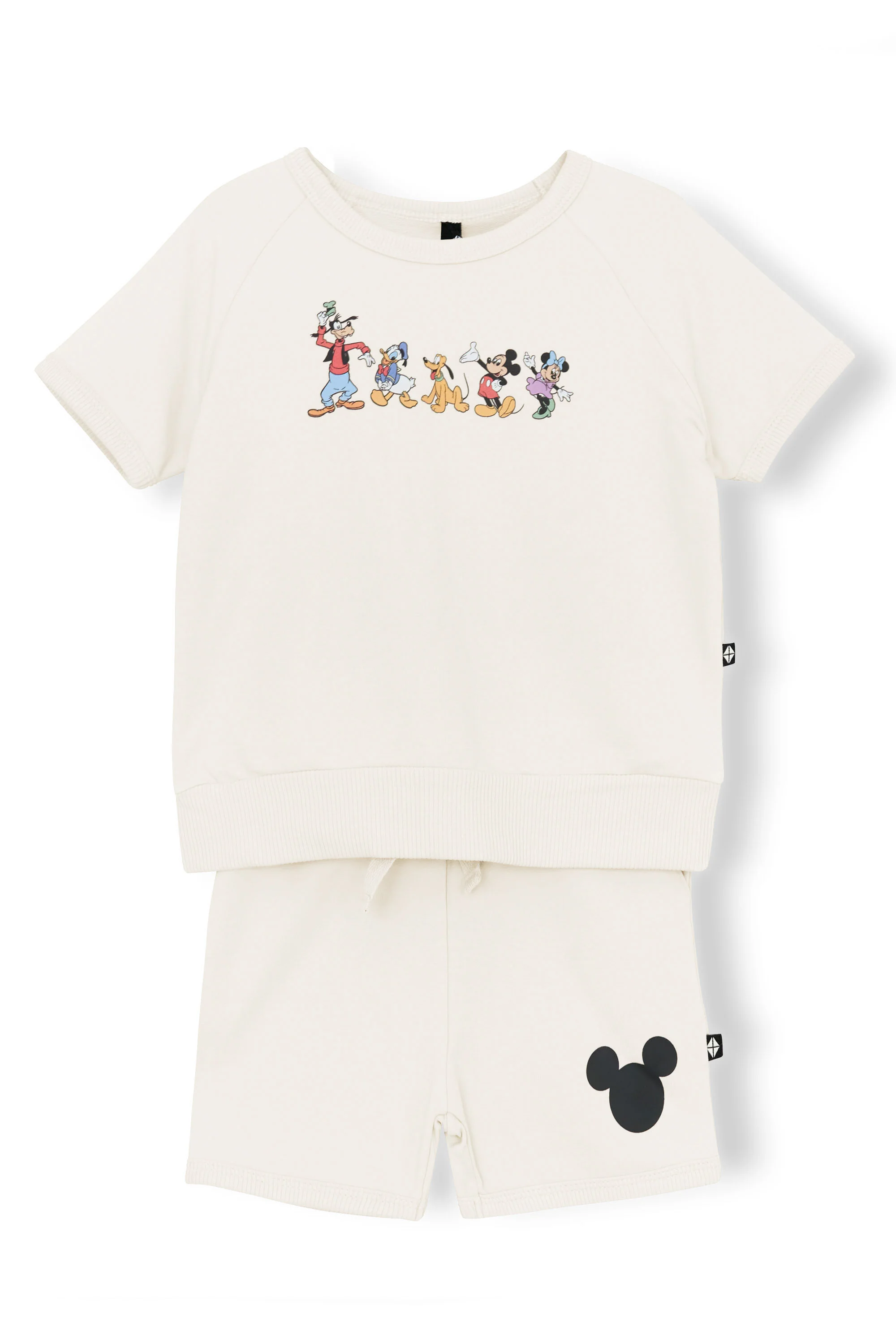 Short Sleeve Jogger Set in Mickey and Friends on Ecru