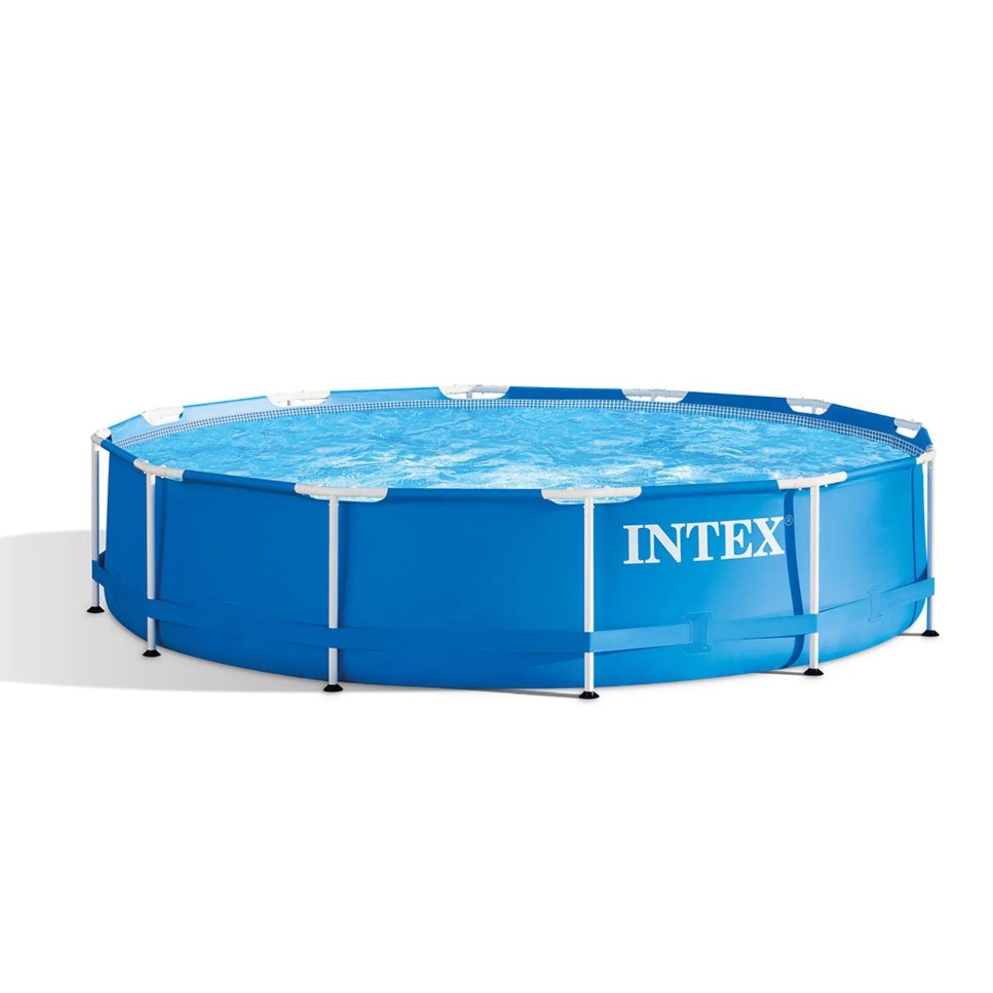 INTEX Round Metal Frame 8ft x 20in Above Ground Swimming Pool Set, Blue