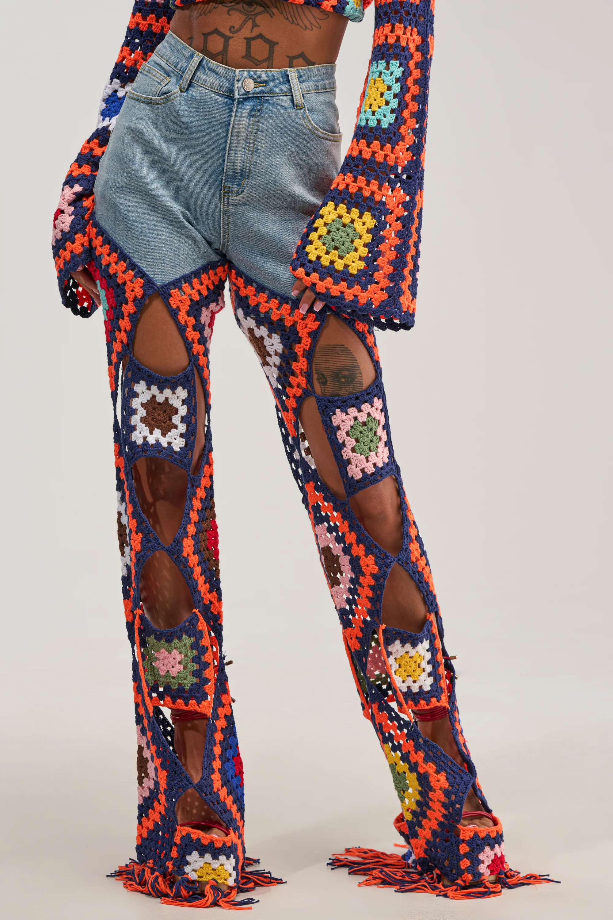 MIXED FEELING CROCHET DENIM - Akira Store
