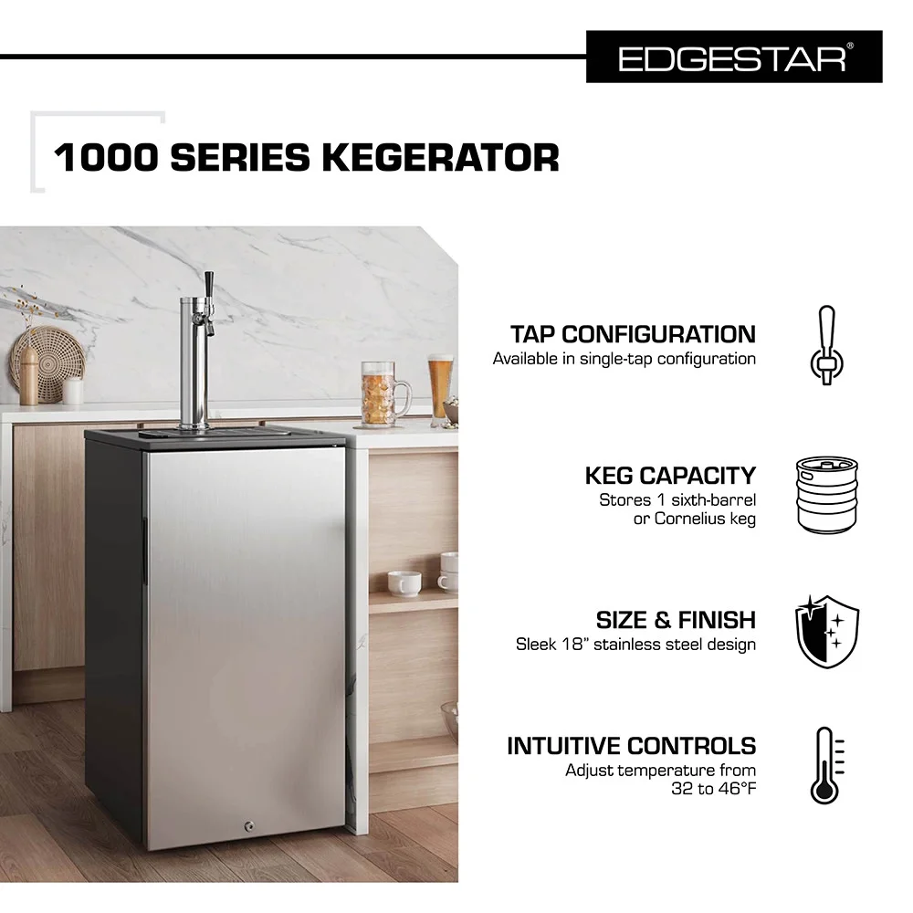 Kc1000 18" Wide Kegerator Stainless Steel(Stainless Steel) - Image 2