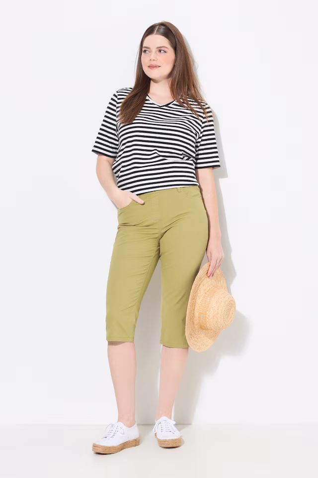 Eco Cotton Elastic Waist Capris