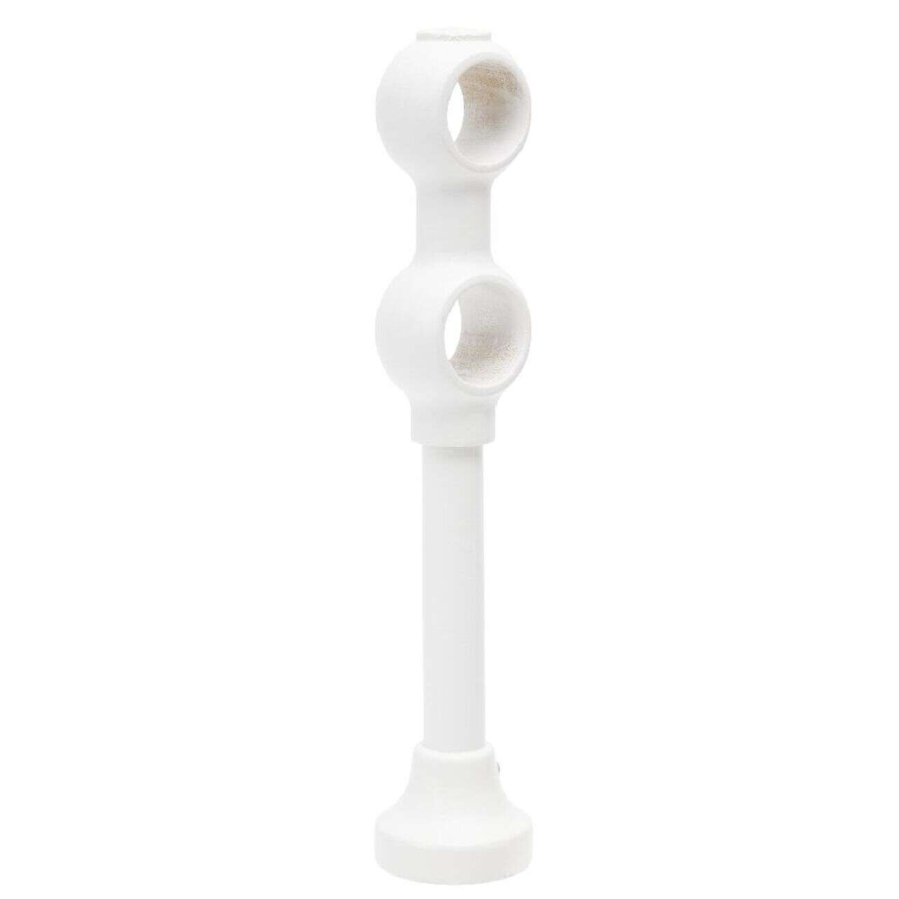 Support de tringle double à oeil en bois Blanc Ø28mm