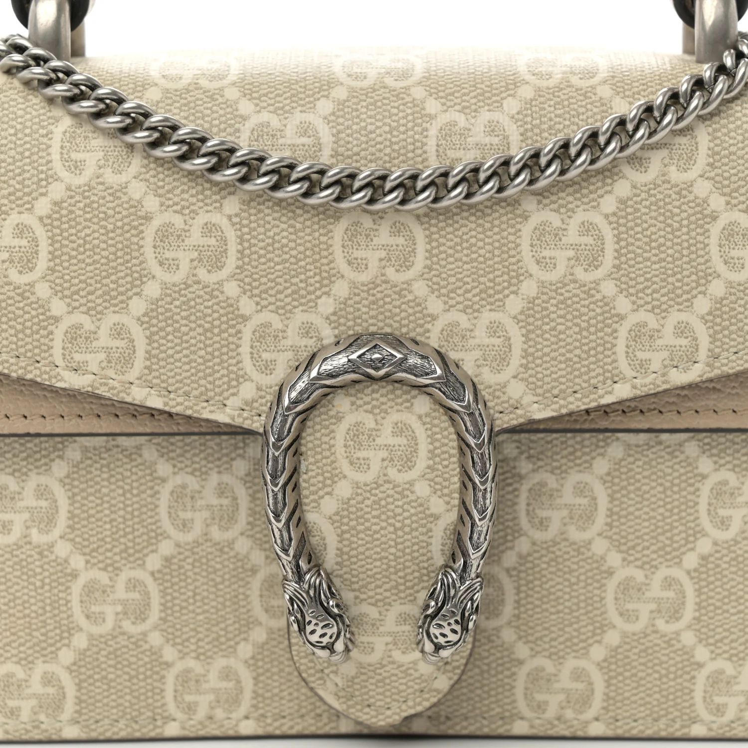 GG Supreme Monogram Mini Dionysus Top Handle Bag Beige Mystic White Oatmeal
