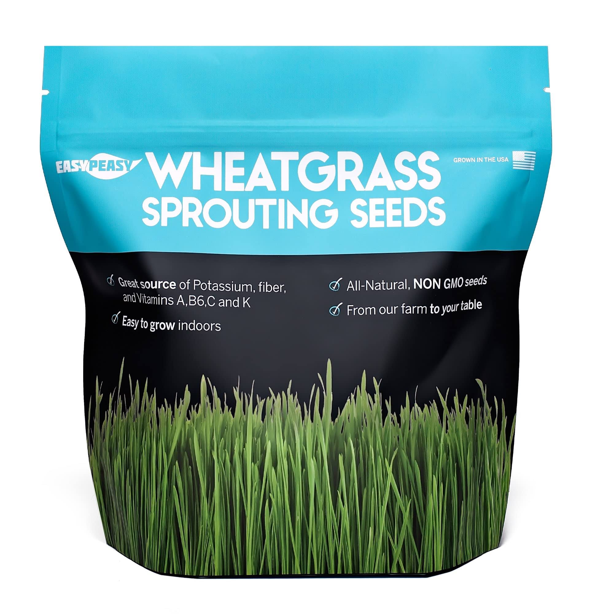 Easy Peasy Wheatgrass Seeds | Non GMO | Grown in USA Wheat Grass Seeds | from Our Farm to Your Table (1 pound)