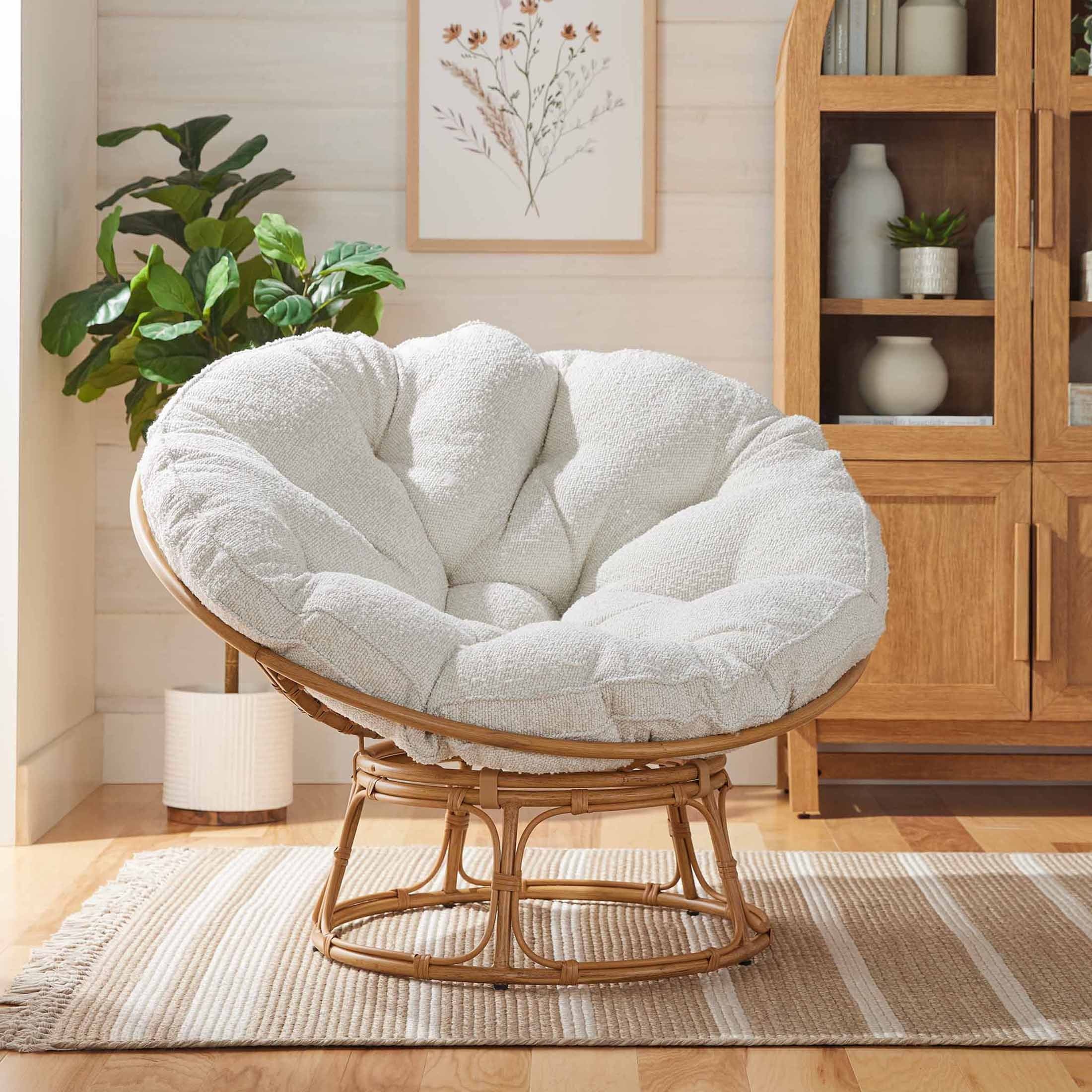 Better Homes & Gardens Papasan Accent Chair, Gray Linen