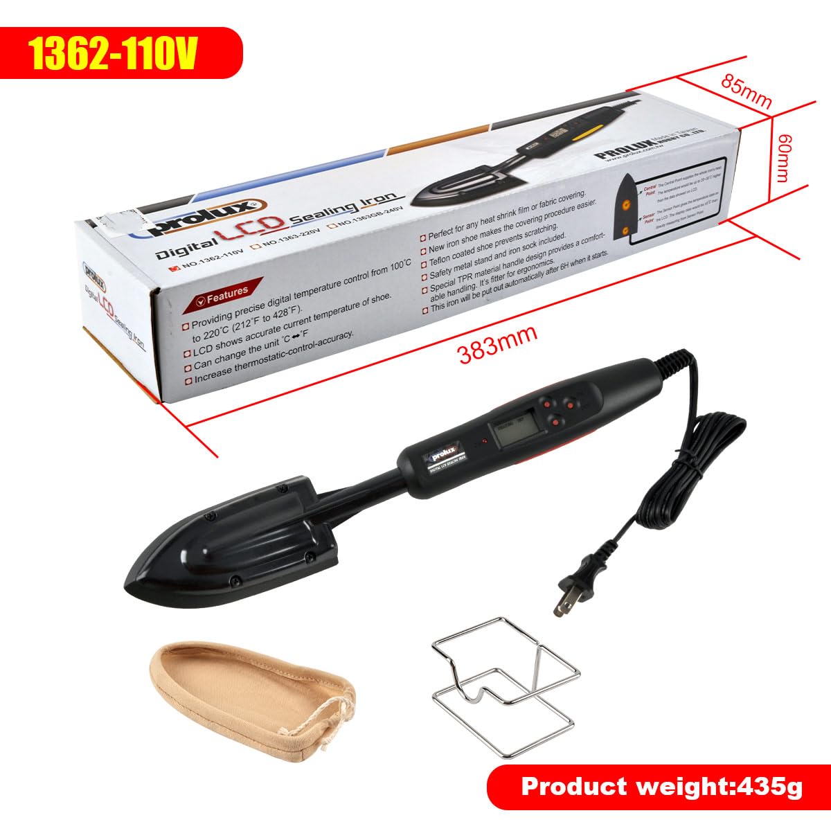 Sealing Iron Electric LCD Digital Veneer Edge Banding Sealing Iron 110V US Standard Temperature 100-220℃
