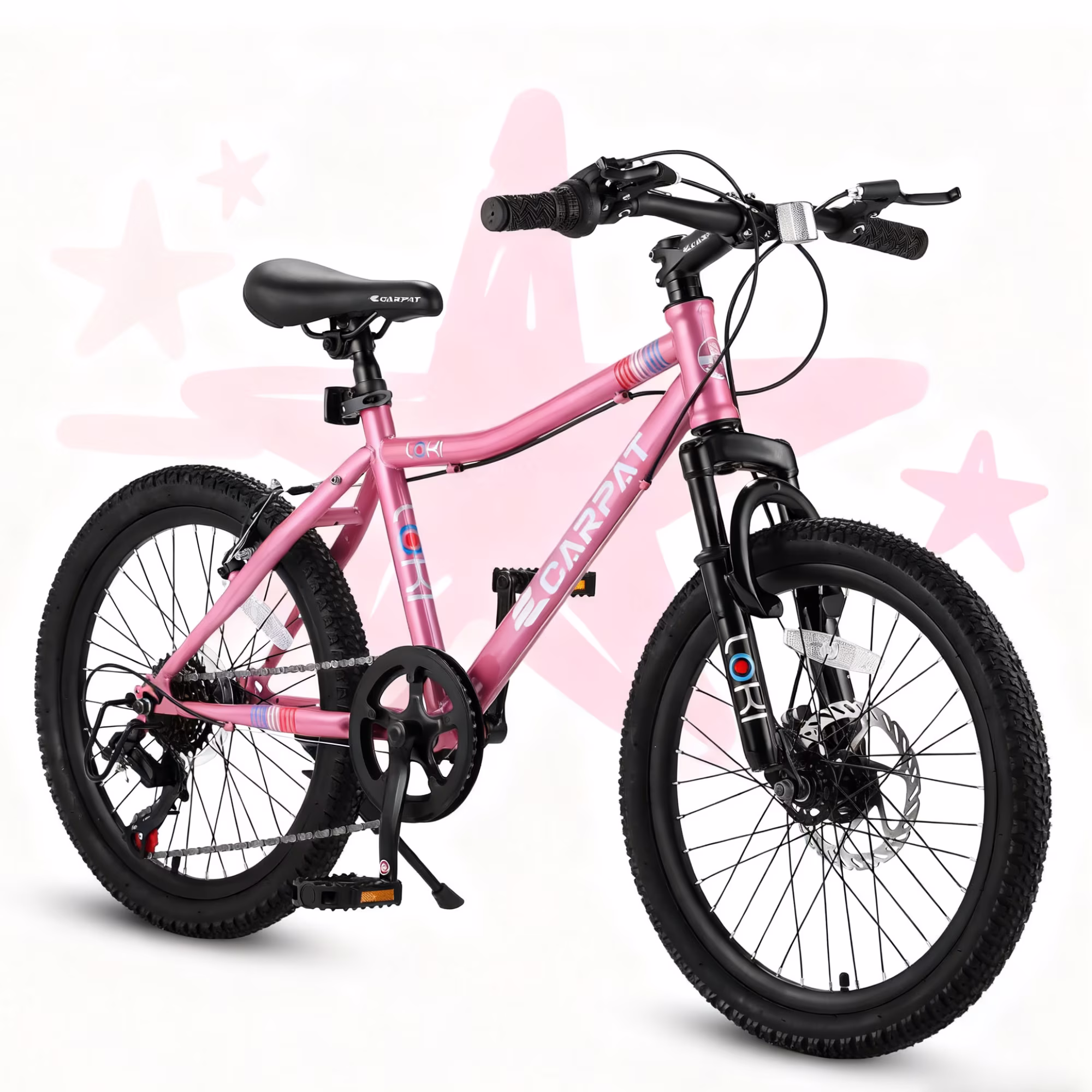 iYofe 20 Mountain Bike for Boys Girls, Bicycle for Kids with SHIMANO 7 Speed, Shock Absorbing Front Fork, Lightweight Bikes with V-Brakes for Outdoor Adventure, Blue