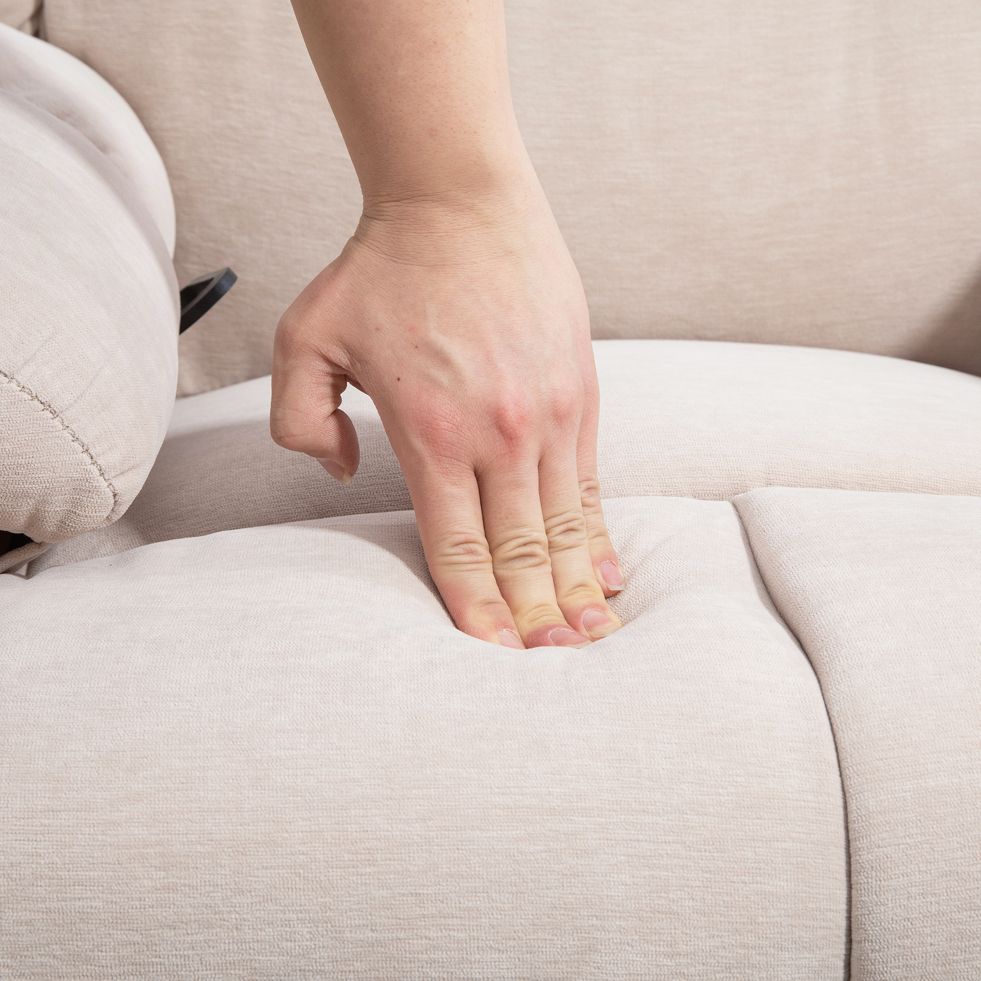 HOMCOM Massagestoel met Verwarmings- & Ligfunctie, Draaibaar, tot 150 kg, Metaal Frame, 98x90x98cm, Beige